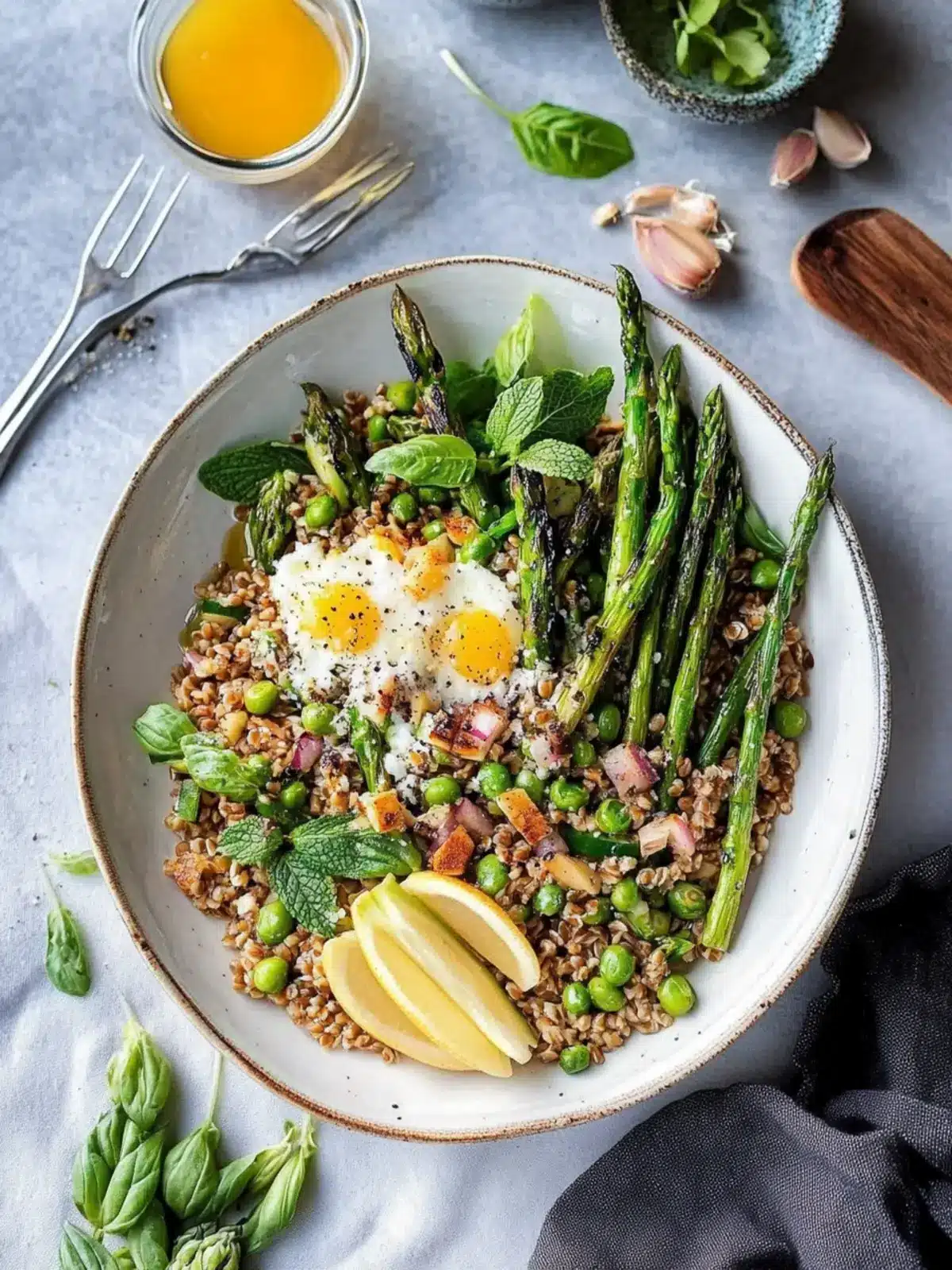 Farro Salad with Grilled Asparagus