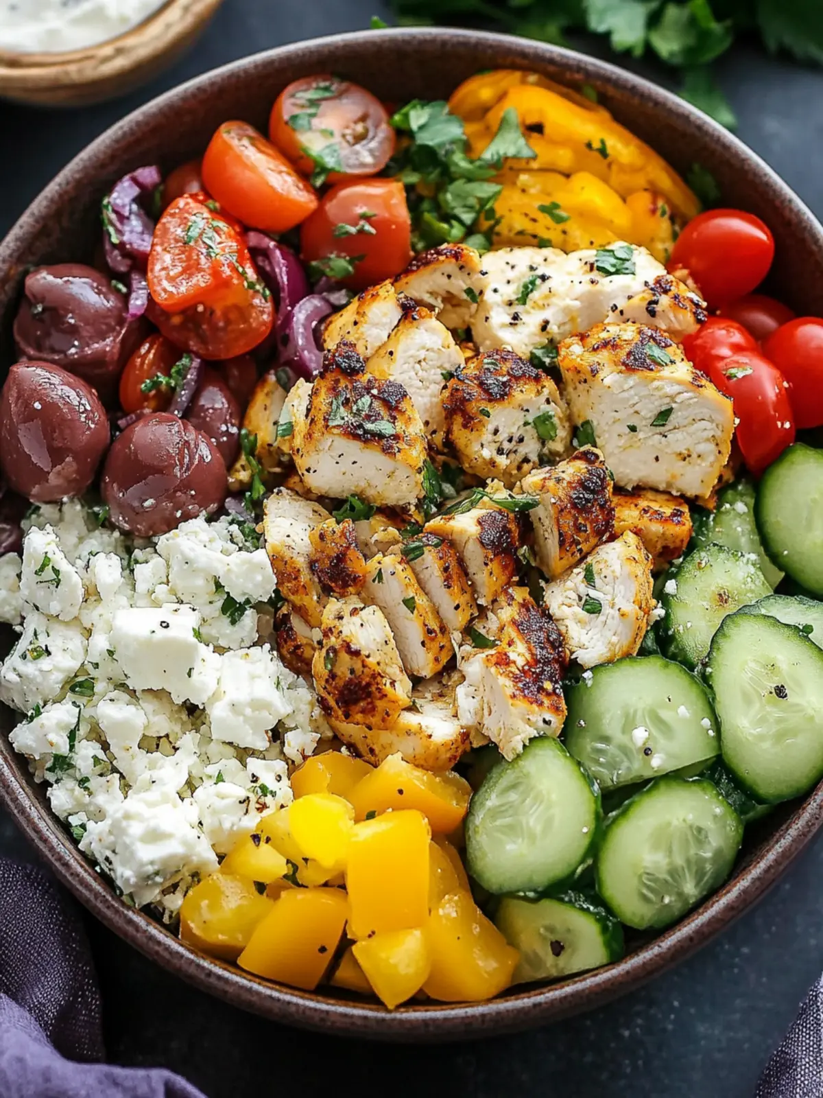 Delicious Greek Chicken Bowls with Easy Tzatziki Recipe 2 Greek Chicken Bowls
