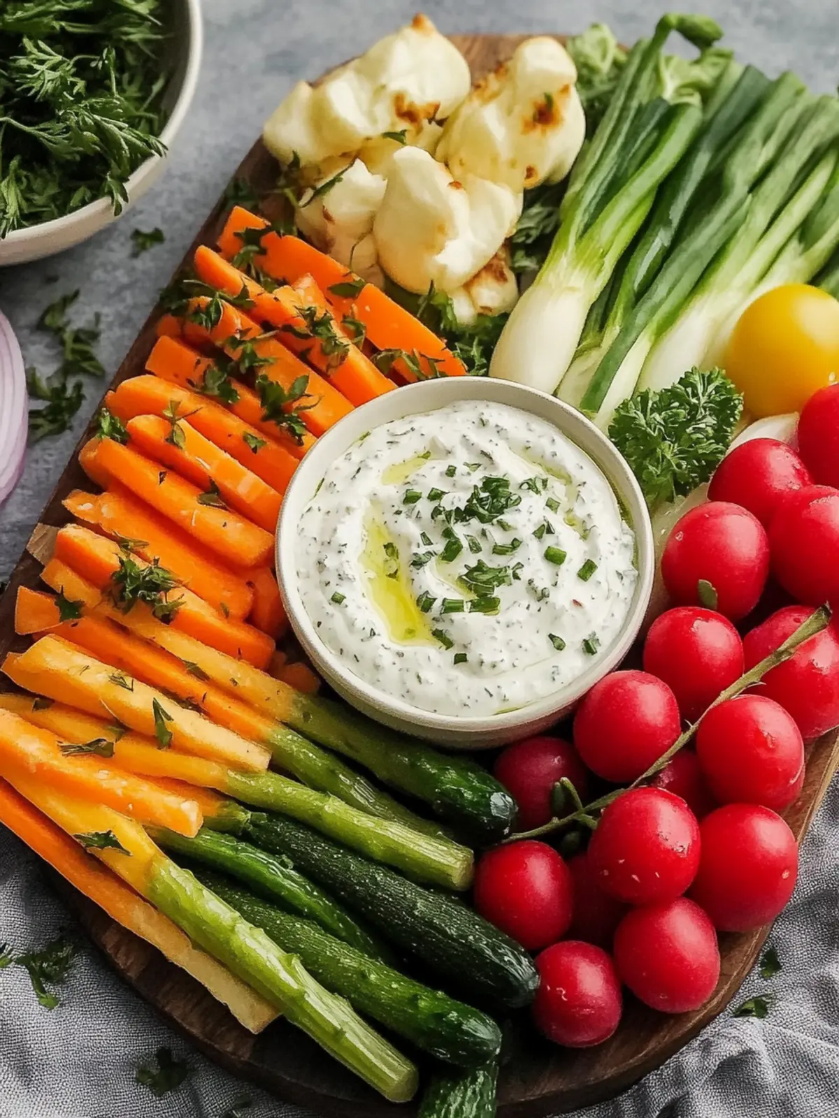 Fresh Spring Vegetable Crudité Board with 5 Creamy Ranch Dips 4 Fresh Spring Vegetable Crudité Board with 5 Easy Creamy Ranch Dip