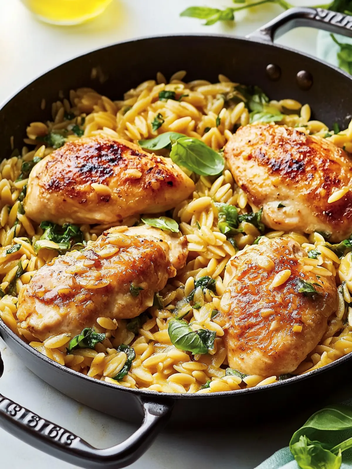 One-Skillet Chicken With Buttery Orzo for Effortless Weeknight Joy 5 One-Skillet Chicken With Buttery Orzo