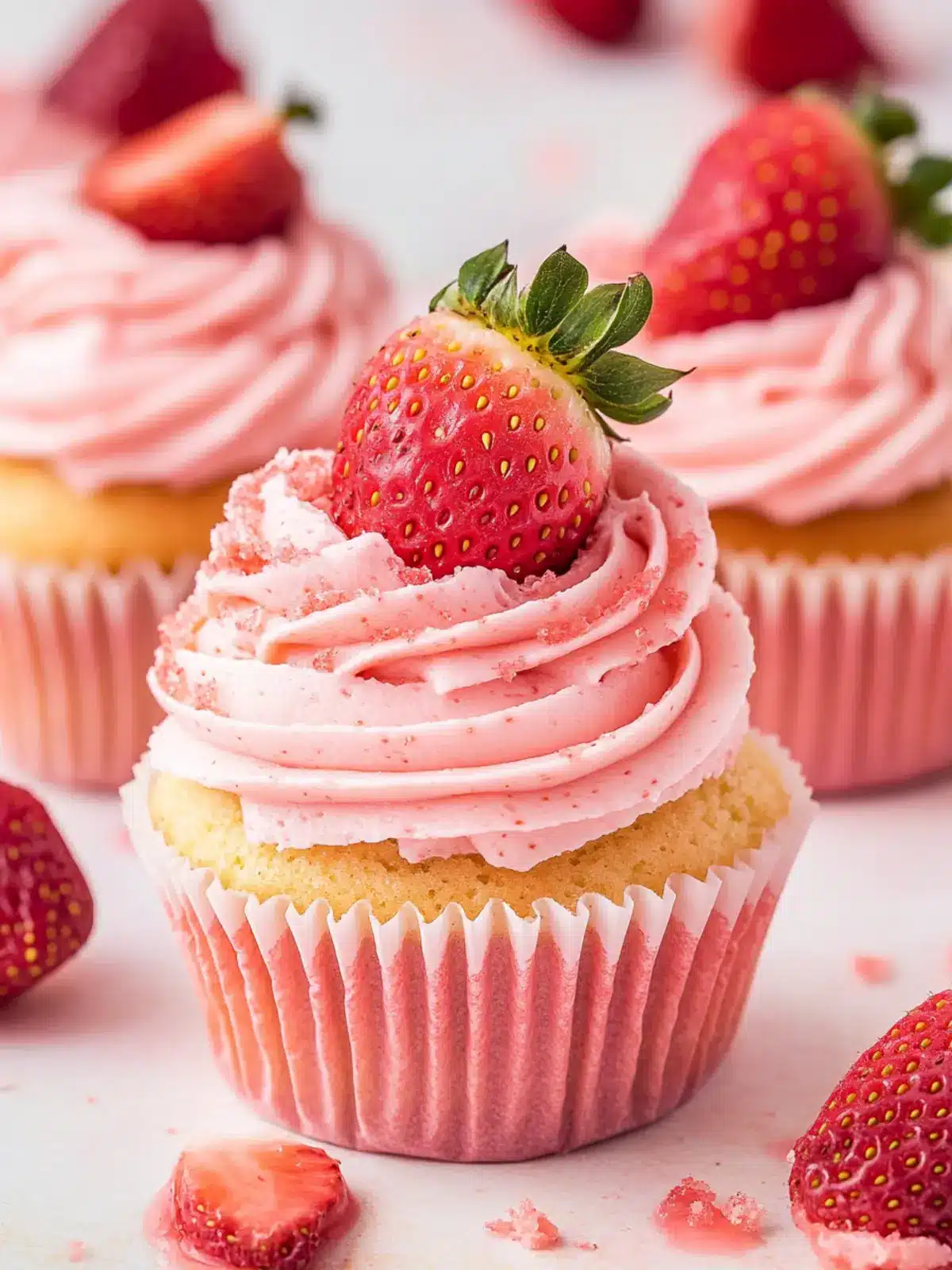 Irresistibly Fluffy Strawberry Cupcakes with Buttercream Bliss 4 Strawberry Cupcakes