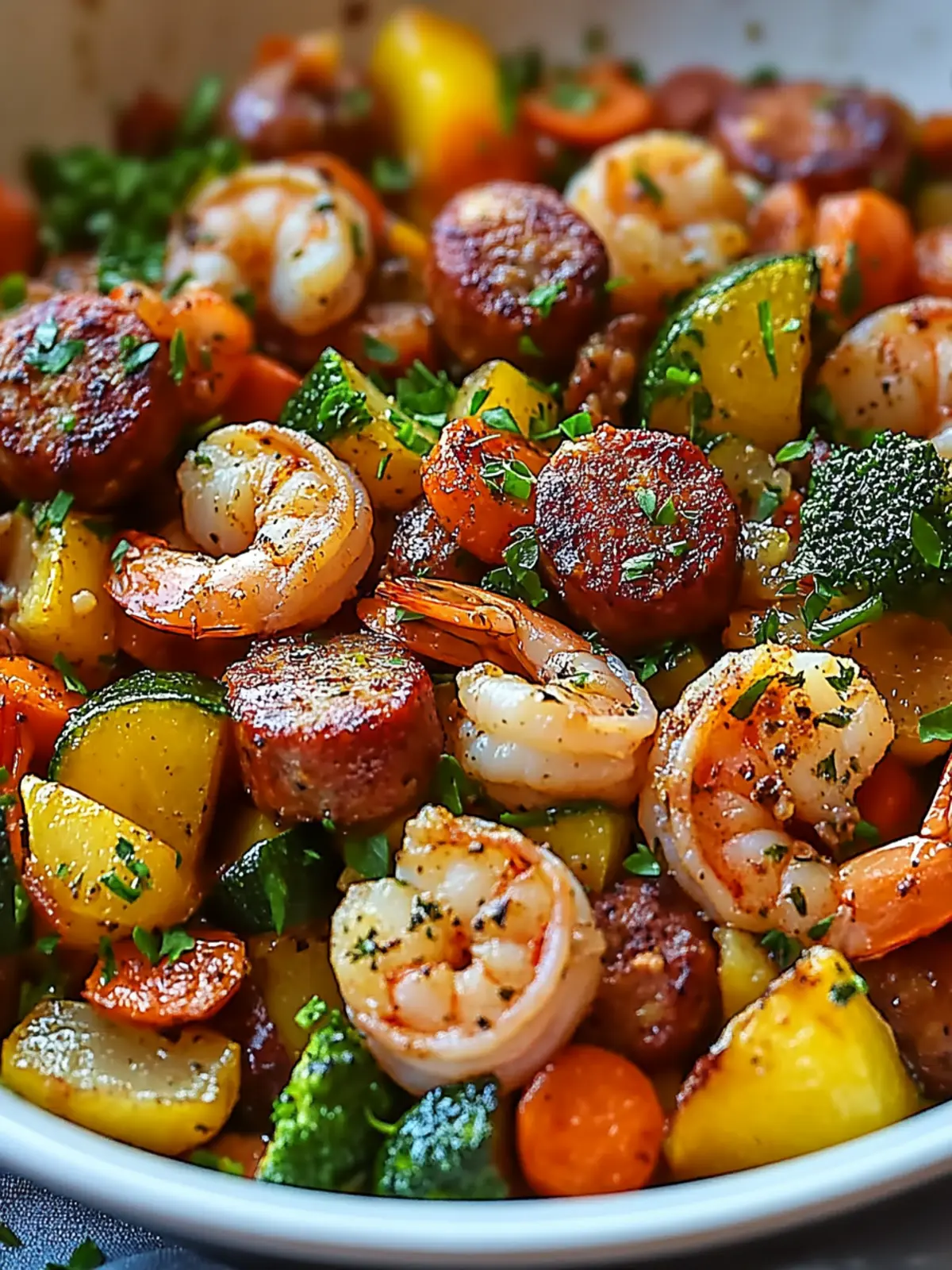Flavorful Shrimp and Sausage Veggie Skillet Ready in 40 Minutes 4 Flavorful Shrimp and Sausage Veggie Skillet