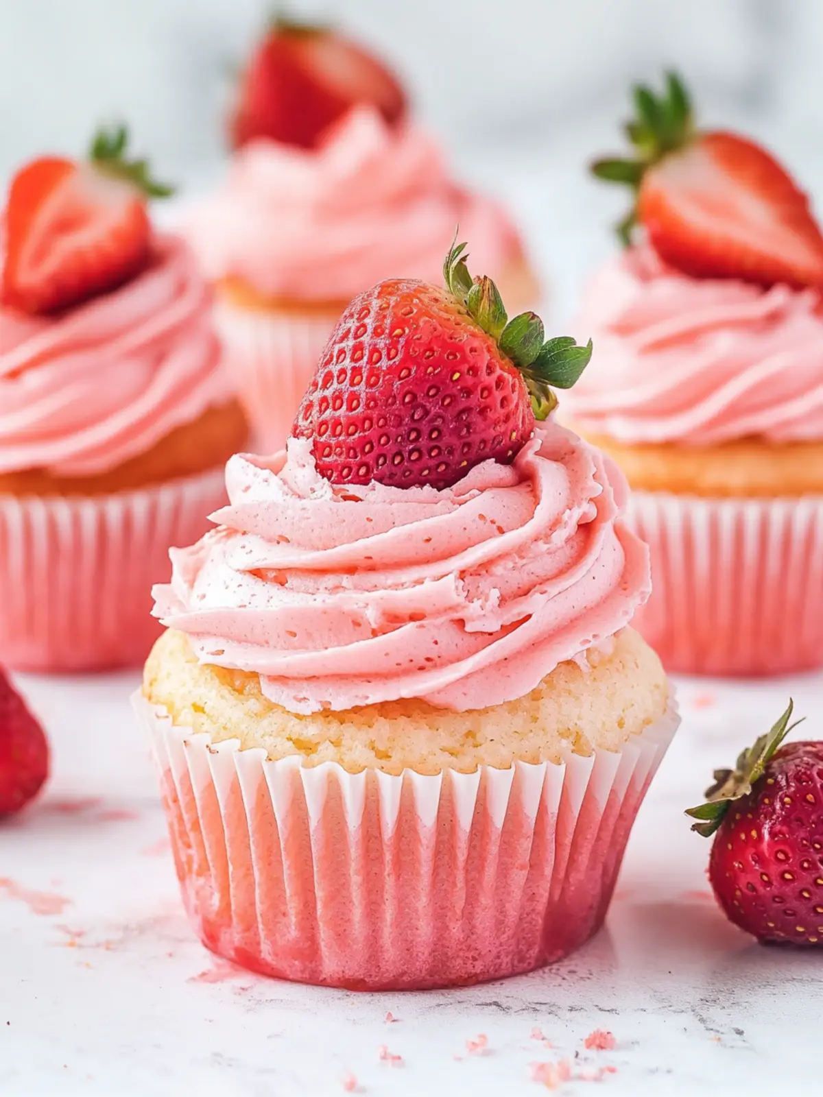 Irresistibly Fluffy Strawberry Cupcakes with Buttercream Bliss 2 Strawberry Cupcakes