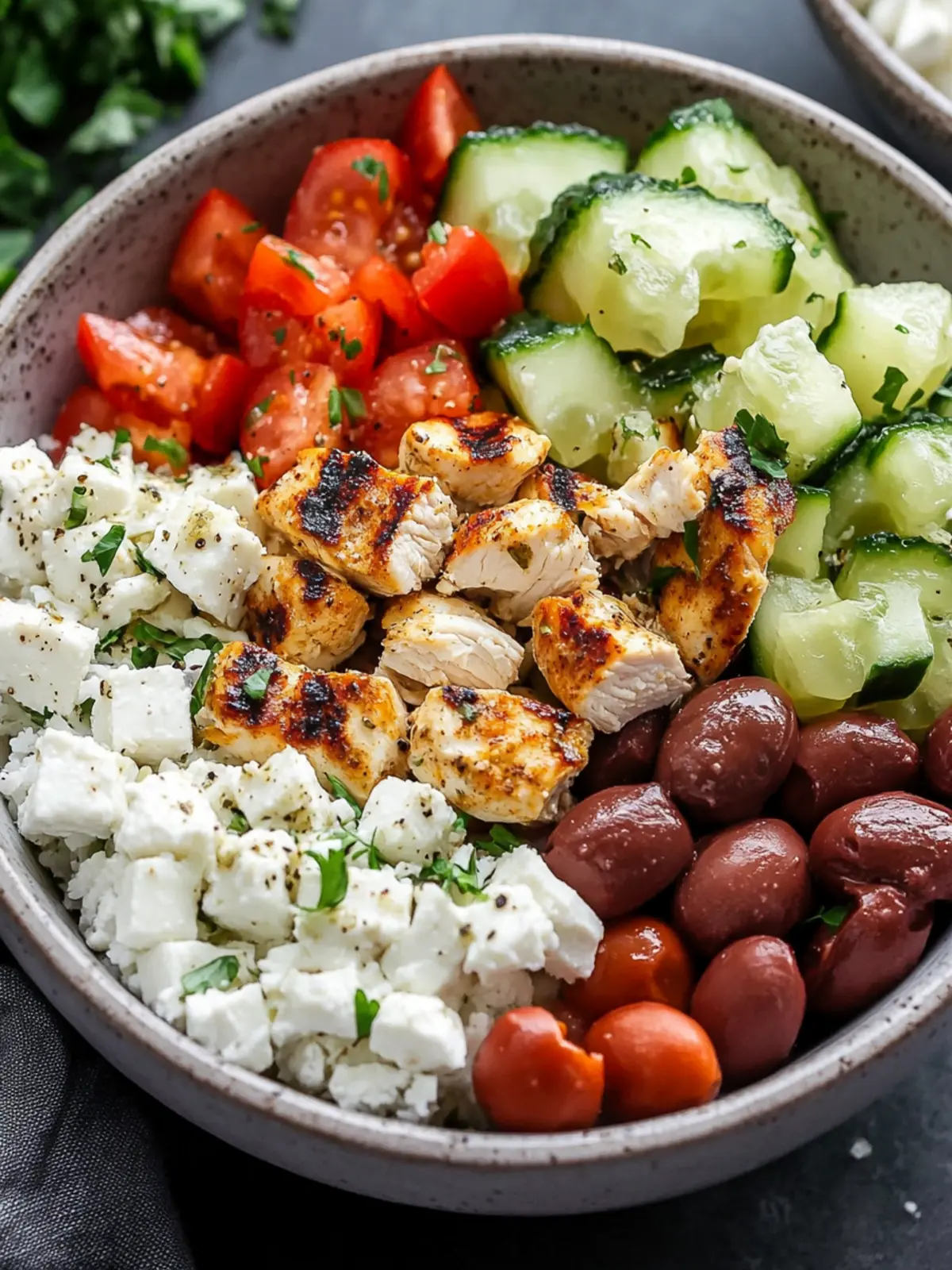 Delicious Greek Chicken Bowls with Easy Tzatziki Recipe 4 Greek Chicken Bowls