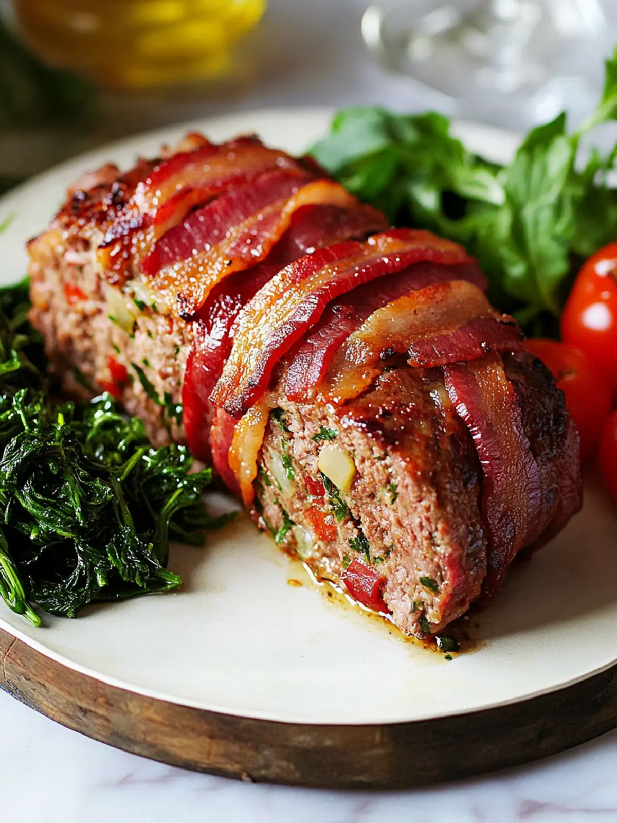 Savor the Flavor: Mediterranean Meatloaf Wrapped in Bacon 3 Mediterranean meatloaf wrapped in bacon