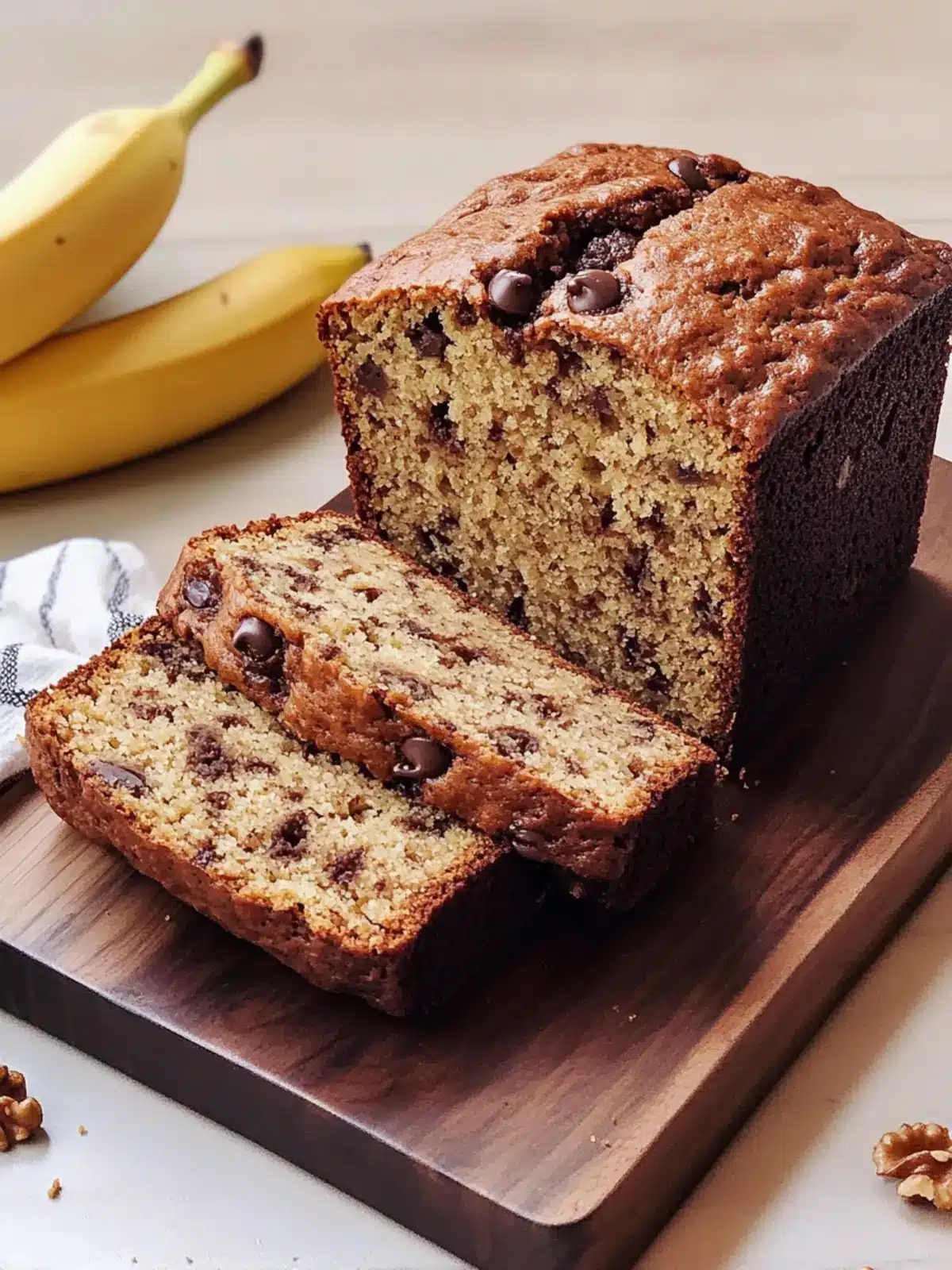 Delicious Chocolate Chip Banana Bread with Walnuts You'll Adore 2 Chocolate Chip Banana Bread With Walnuts