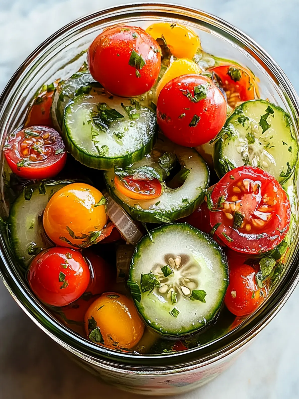 Marinated Cucumbers, Onions, and Tomatoes