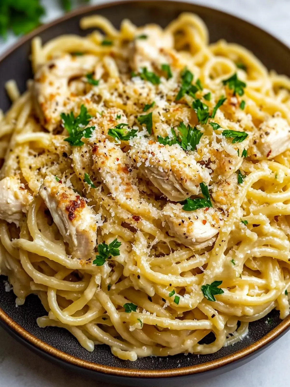 Creamy Slow Cooker Garlic Parmesan Chicken Pasta You'll Love 4 Slow Cooker Garlic Parmesan Chicken Pasta