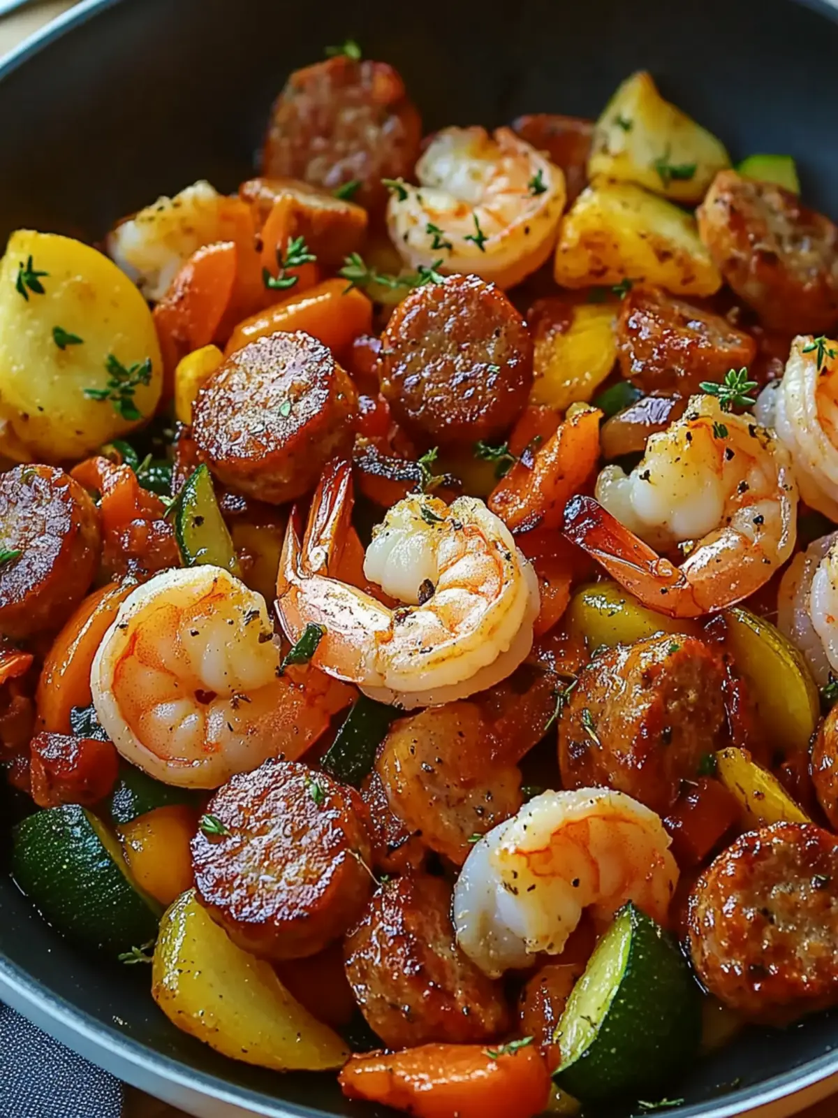 Flavorful Shrimp and Sausage Veggie Skillet Ready in 40 Minutes 3 Flavorful Shrimp and Sausage Veggie Skillet