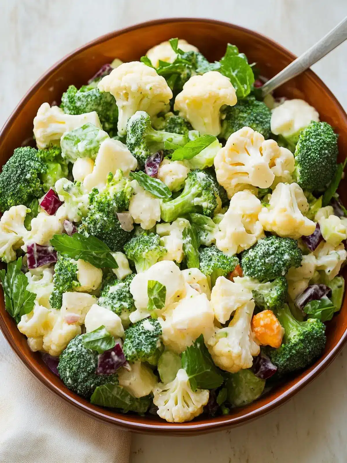 Broccoli and Cauliflower Salad