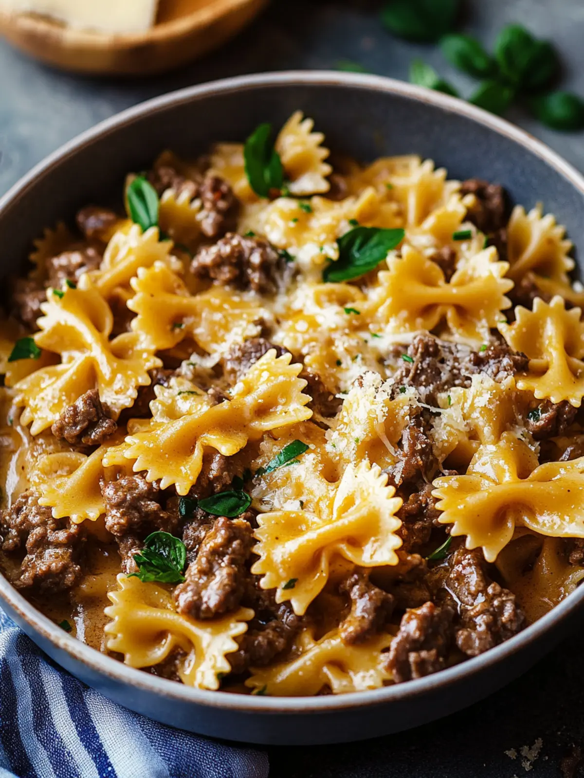 Cheesy Beef and Bowtie Pasta in Garlic Butter for Busy Nights 4 Cheesy Beef and Bowtie Pasta in Garlic Butter