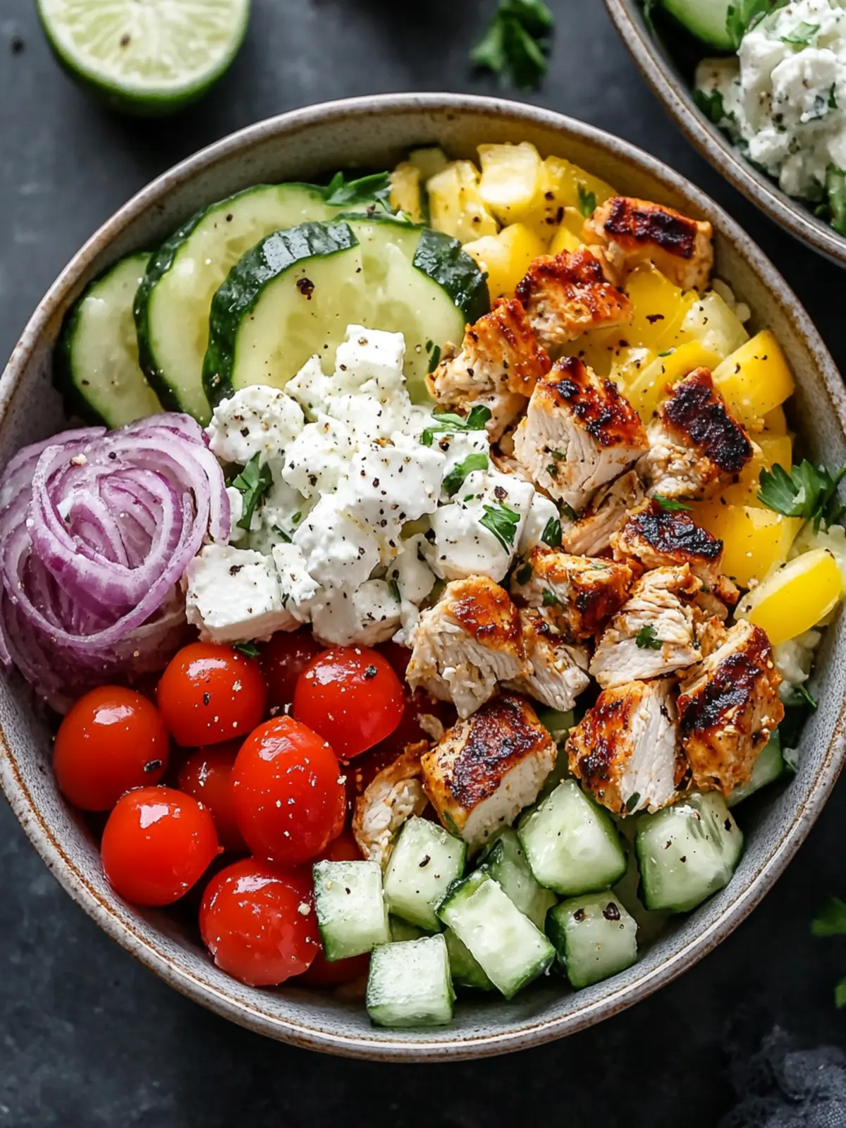 Delicious Greek Chicken Bowls with Easy Tzatziki Recipe 5 Greek Chicken Bowls