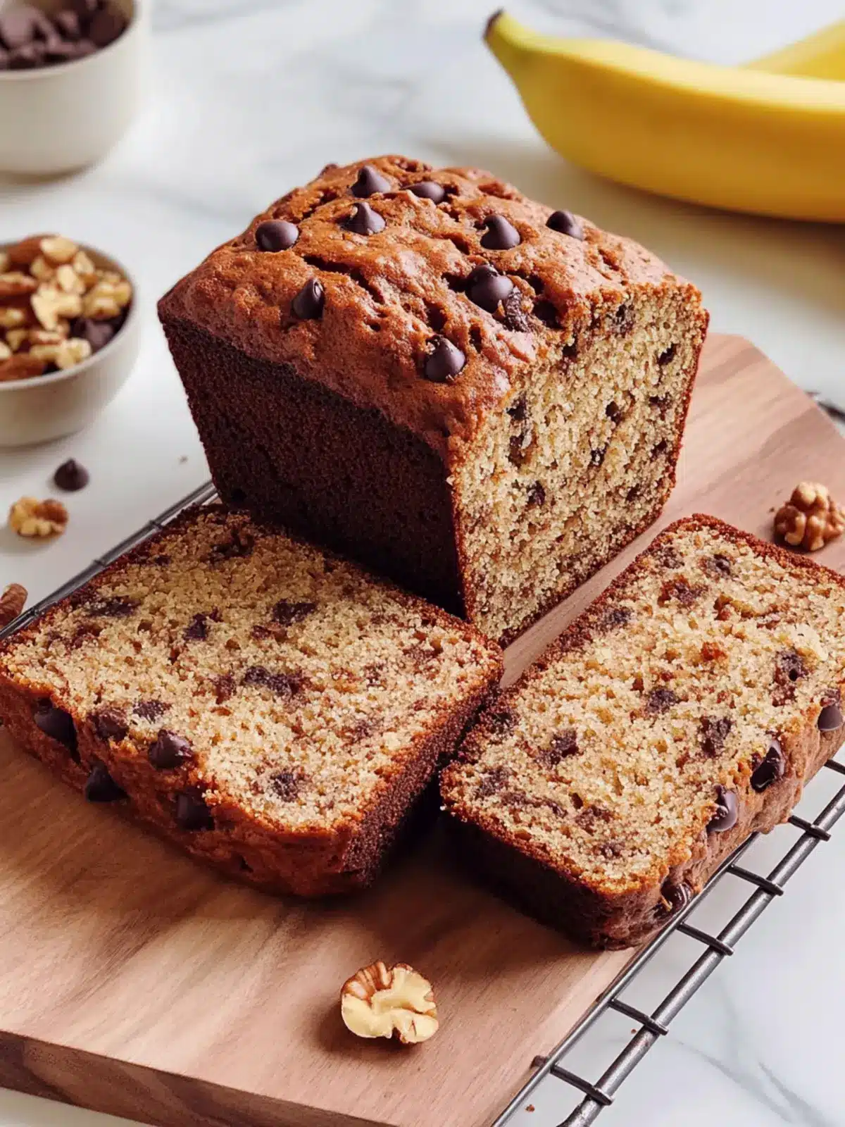 Delicious Chocolate Chip Banana Bread with Walnuts You'll Adore 5 Chocolate Chip Banana Bread With Walnuts