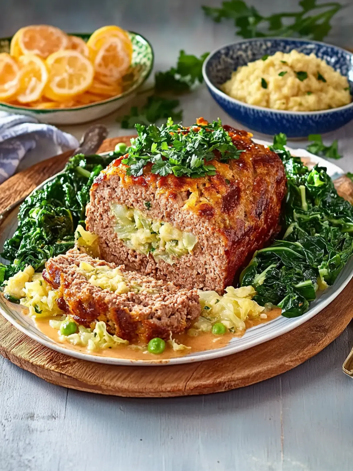Hearty Viennese Meatloaf with Creamed Savoy Cabbage Bliss 4 Viennese meatloaf with creamed savoy cabbage