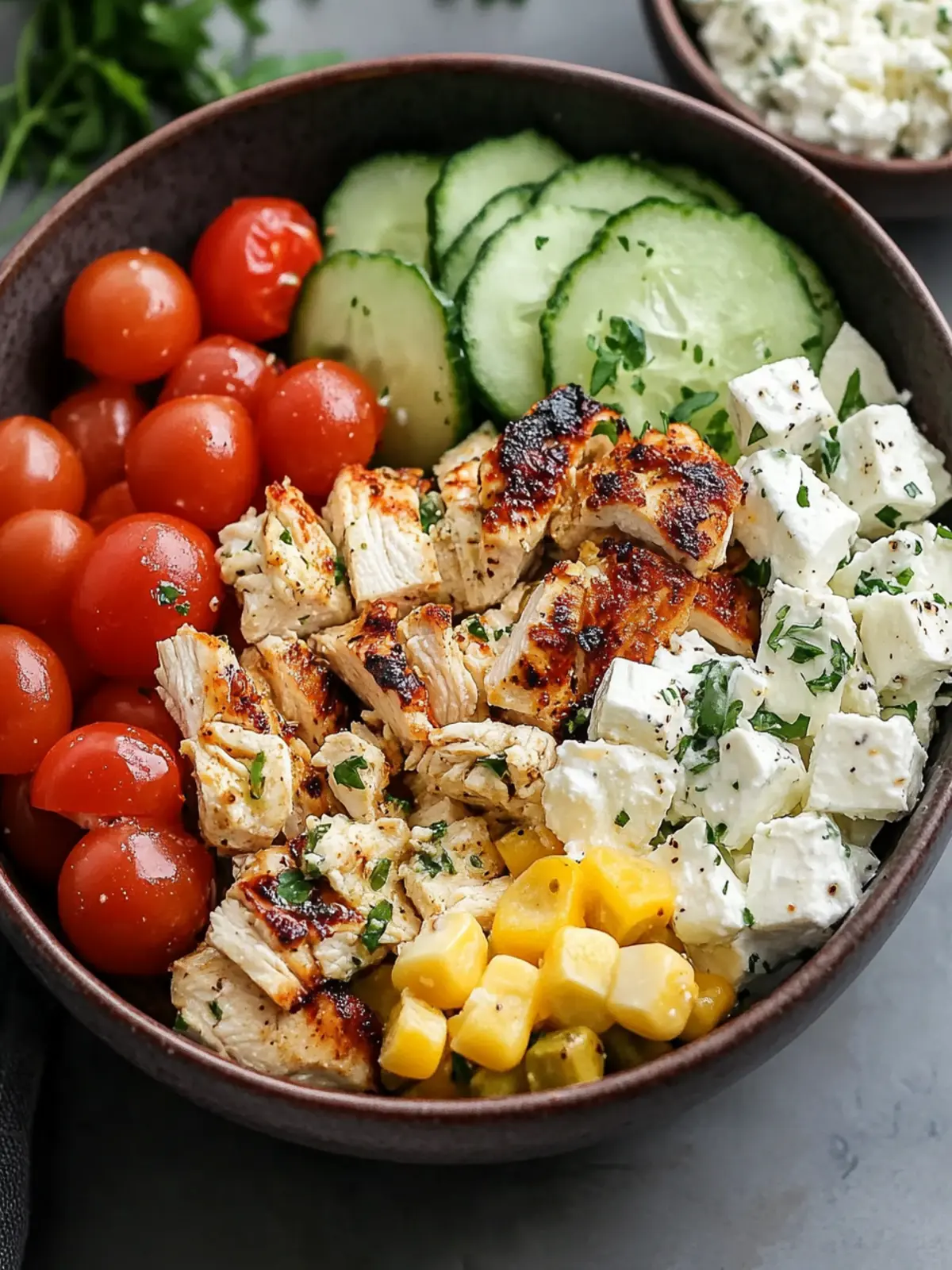 Delicious Greek Chicken Bowls with Easy Tzatziki Recipe 3 Greek Chicken Bowls