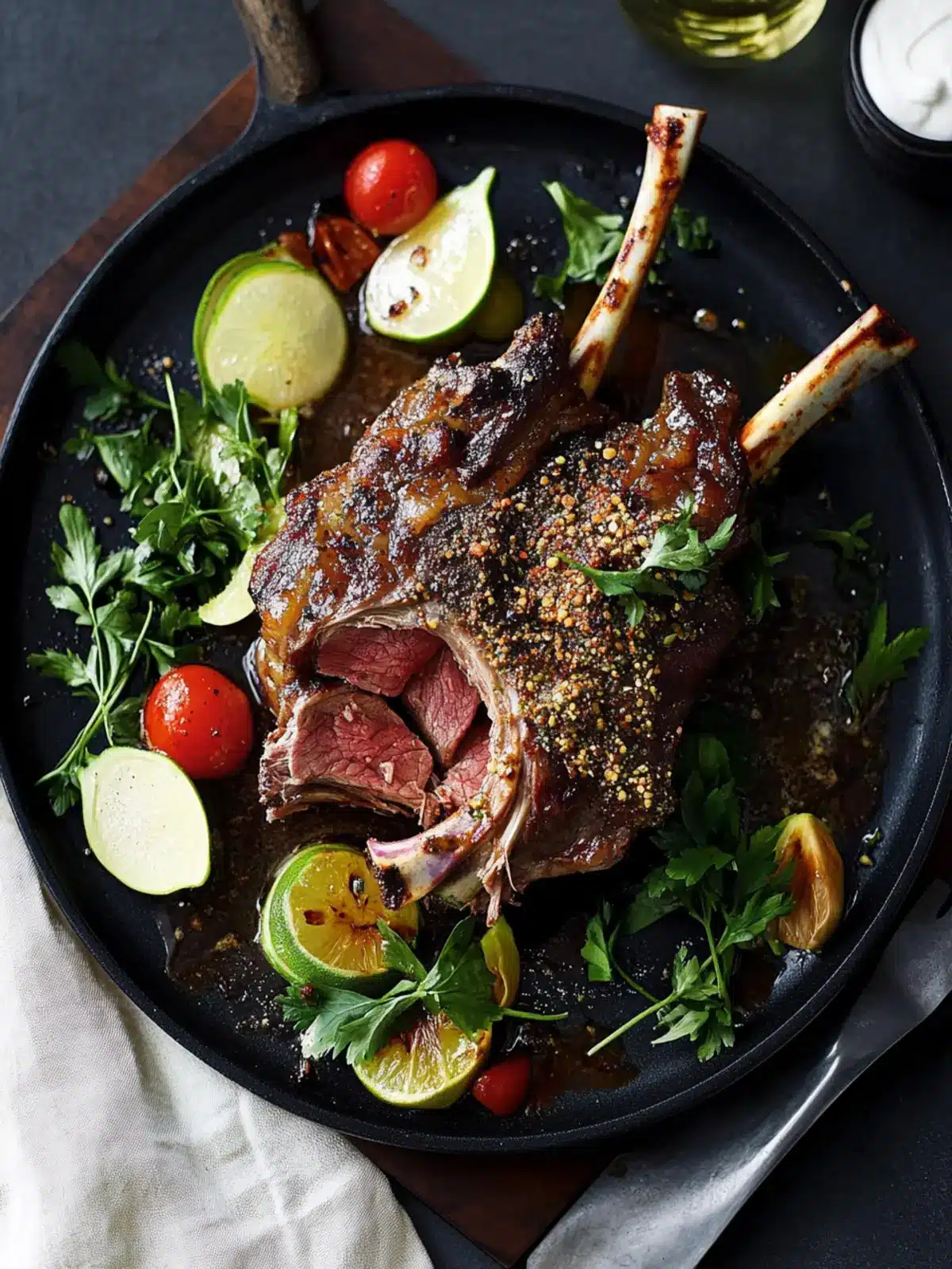 Savory Slow-Roasted Lamb Shoulder with Zaatar & Tahini Yoghurt 5 Slow-roasted lamb shoulder, zaatar and tahini yoghurt