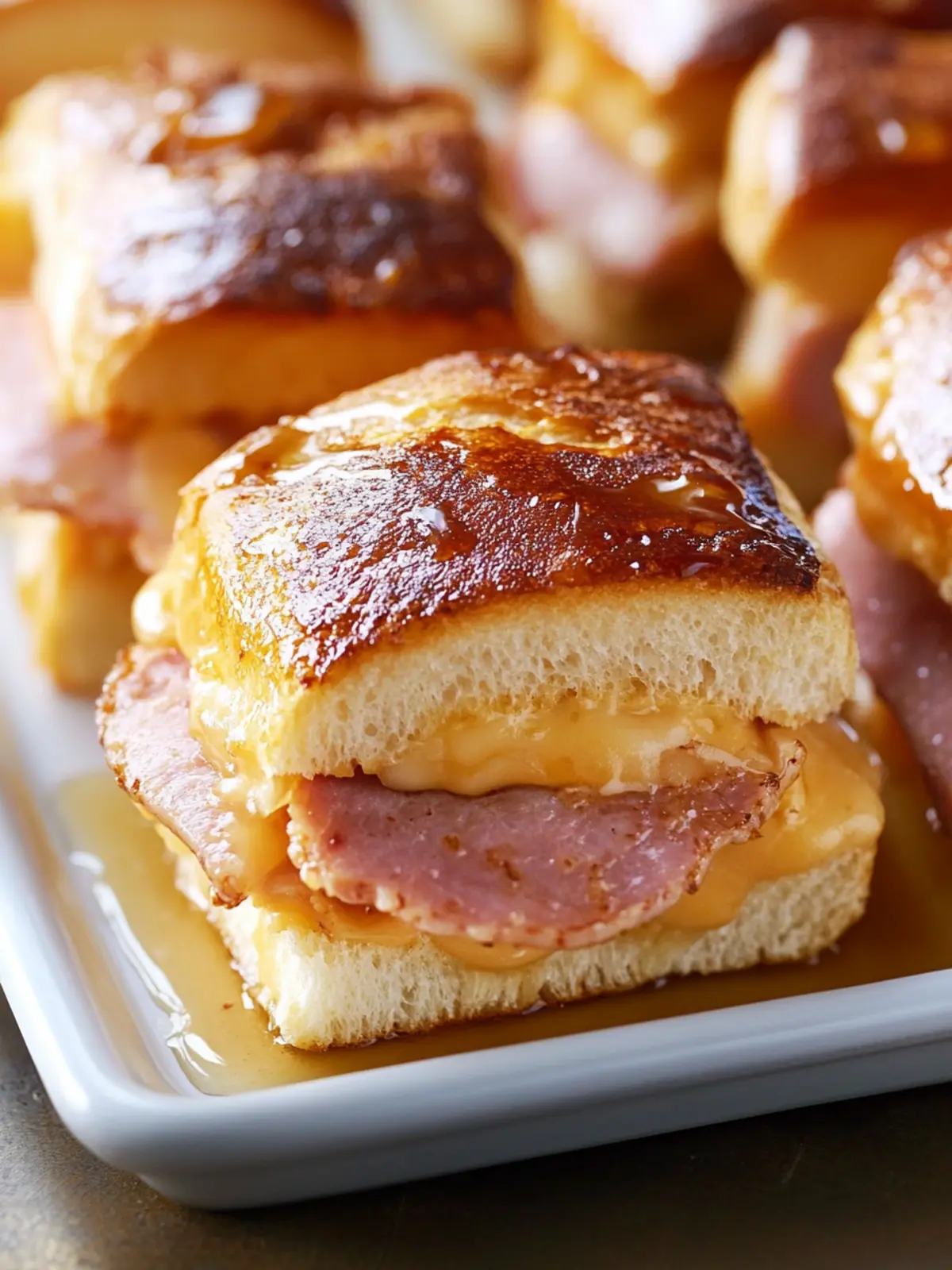 Irresistible Ham and Cheese Sliders with Buttery Honey Glaze 5 Ham and Cheese Sliders (with Buttery Honey Glaze)
