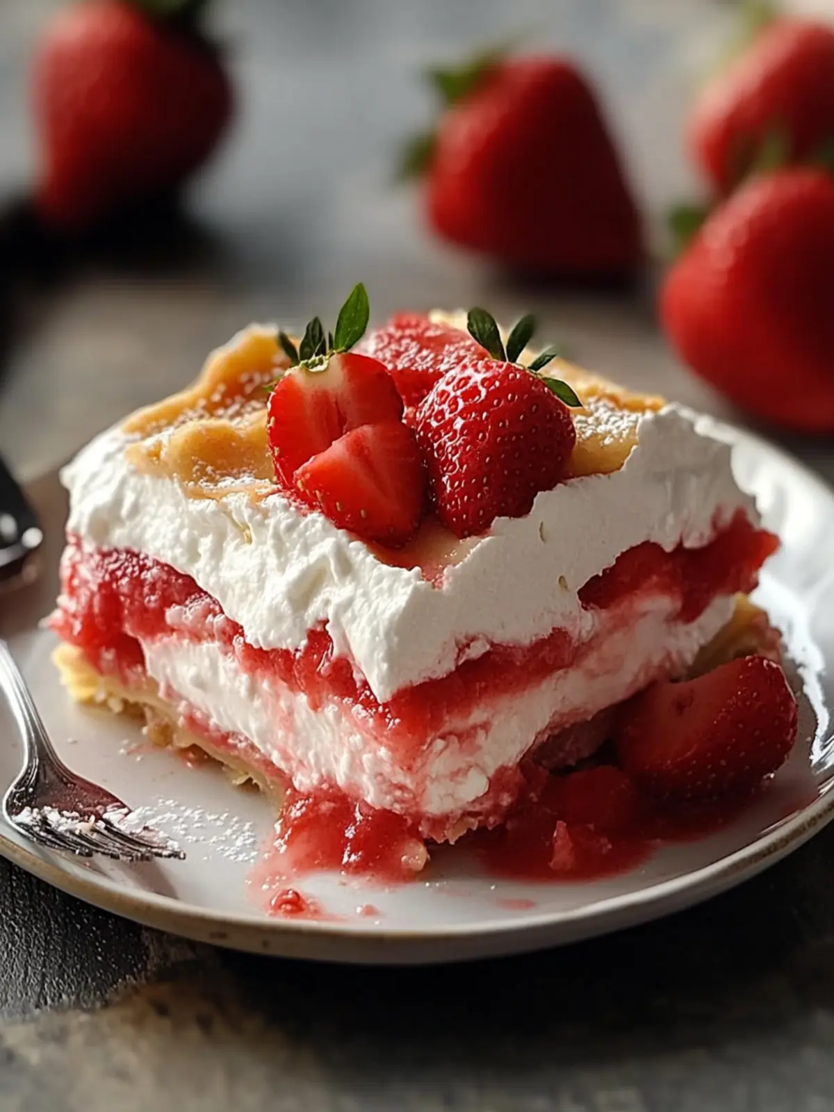 Strawberry Lasagna: Refreshing No-Bake Dessert Delight 3 Strawberry Lasagna