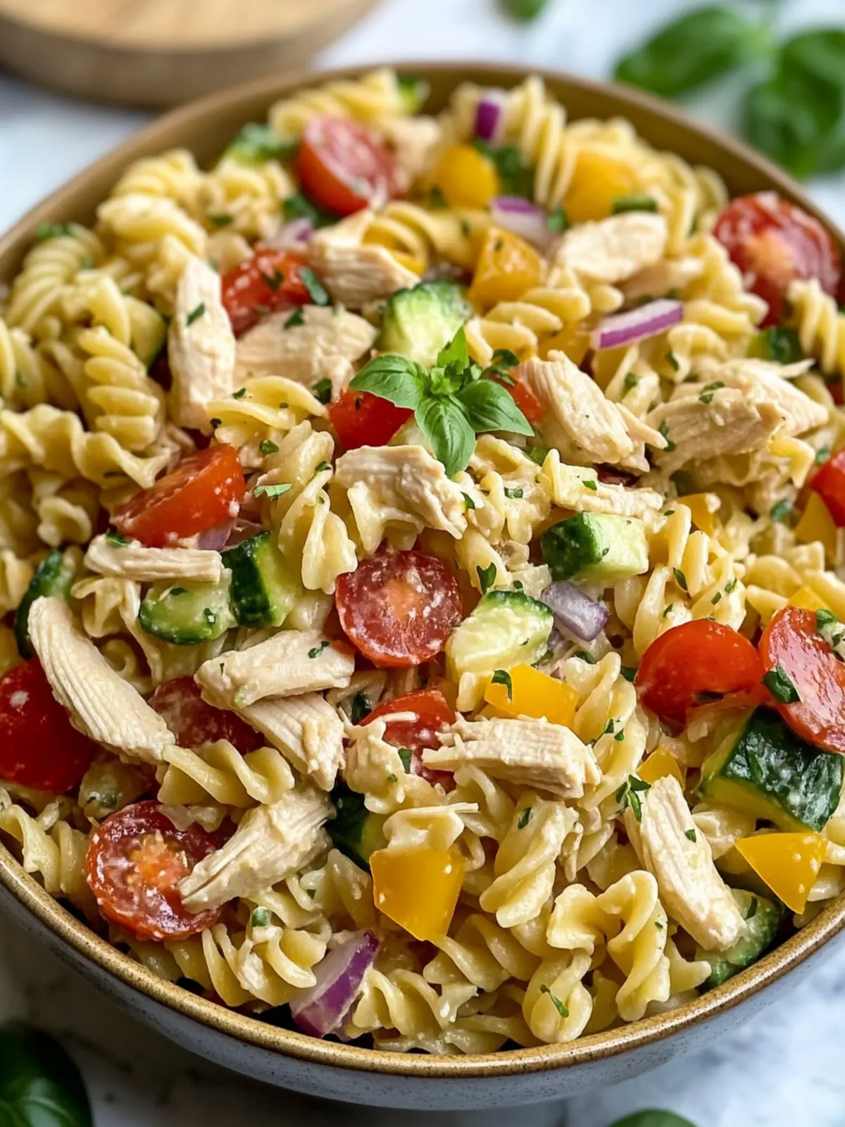 Delicious Summery Chicken Pasta Salad for Easy Summer Meals 2 Summery Chicken Pasta Salad