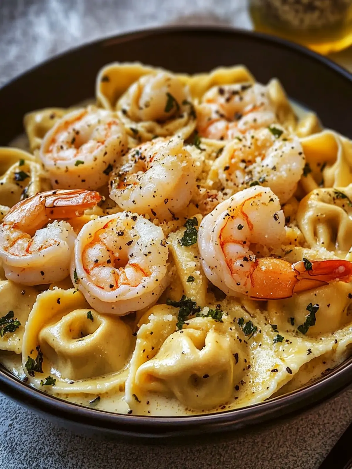 Creamy Shrimp Tortellini with Garlic Sauce for Busy Nights 2 Shrimp Tortellini with Garlic Sauce