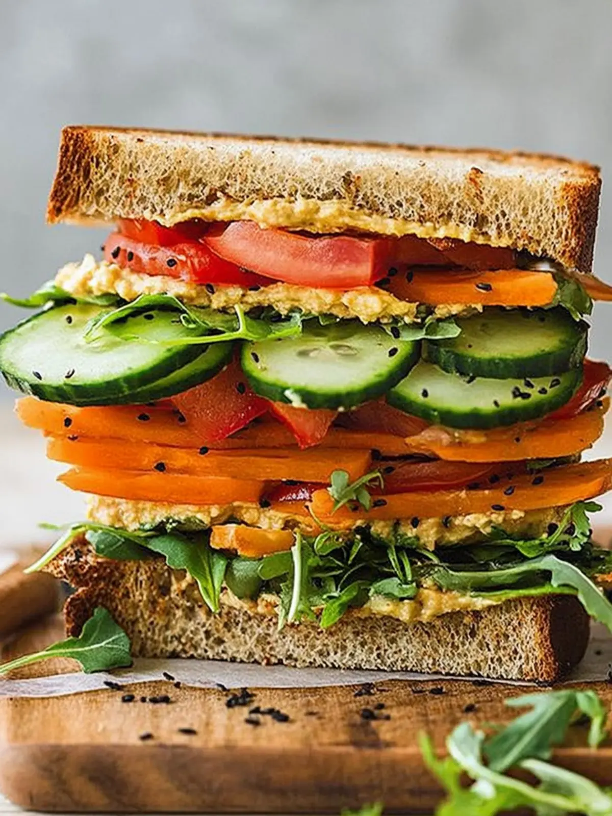 Revamp Your Lunch with a Fresh Veggie and Hummus Sandwich 5 Veggie and Hummus Sandwich