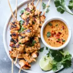 Grilled Coconut Salmon Skewers with Peanut Sauce for Summer Fun 4 Grilled Coconut Salmon Skewers with Peanut Sauce
