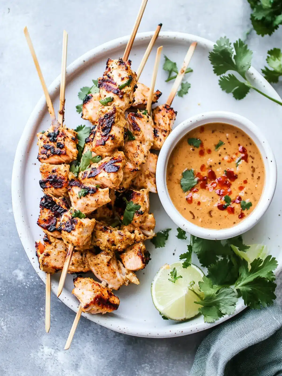 Grilled Coconut Salmon Skewers with Peanut Sauce for Summer Fun 5 Grilled Coconut Salmon Skewers with Peanut Sauce