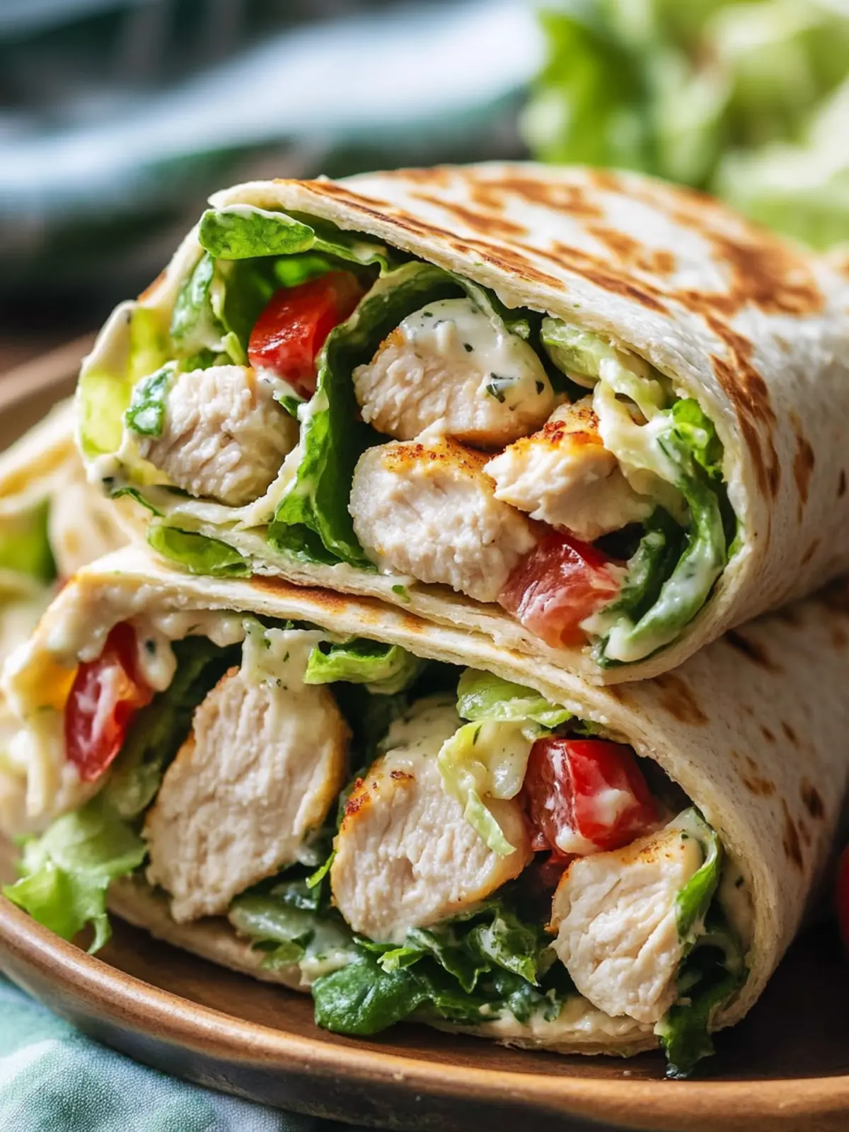 Savory Chicken Caesar Wraps with Creamy Homemade Dressing 3 Chicken Caesar Wrap