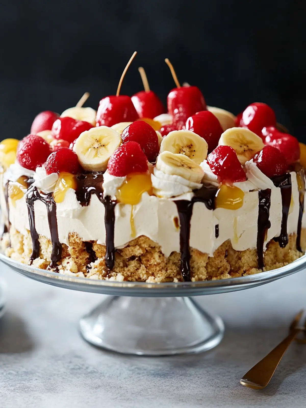 No Bake Banana Split Cake: Your Summer Party Showstopper 4 No Bake Banana Split Cake