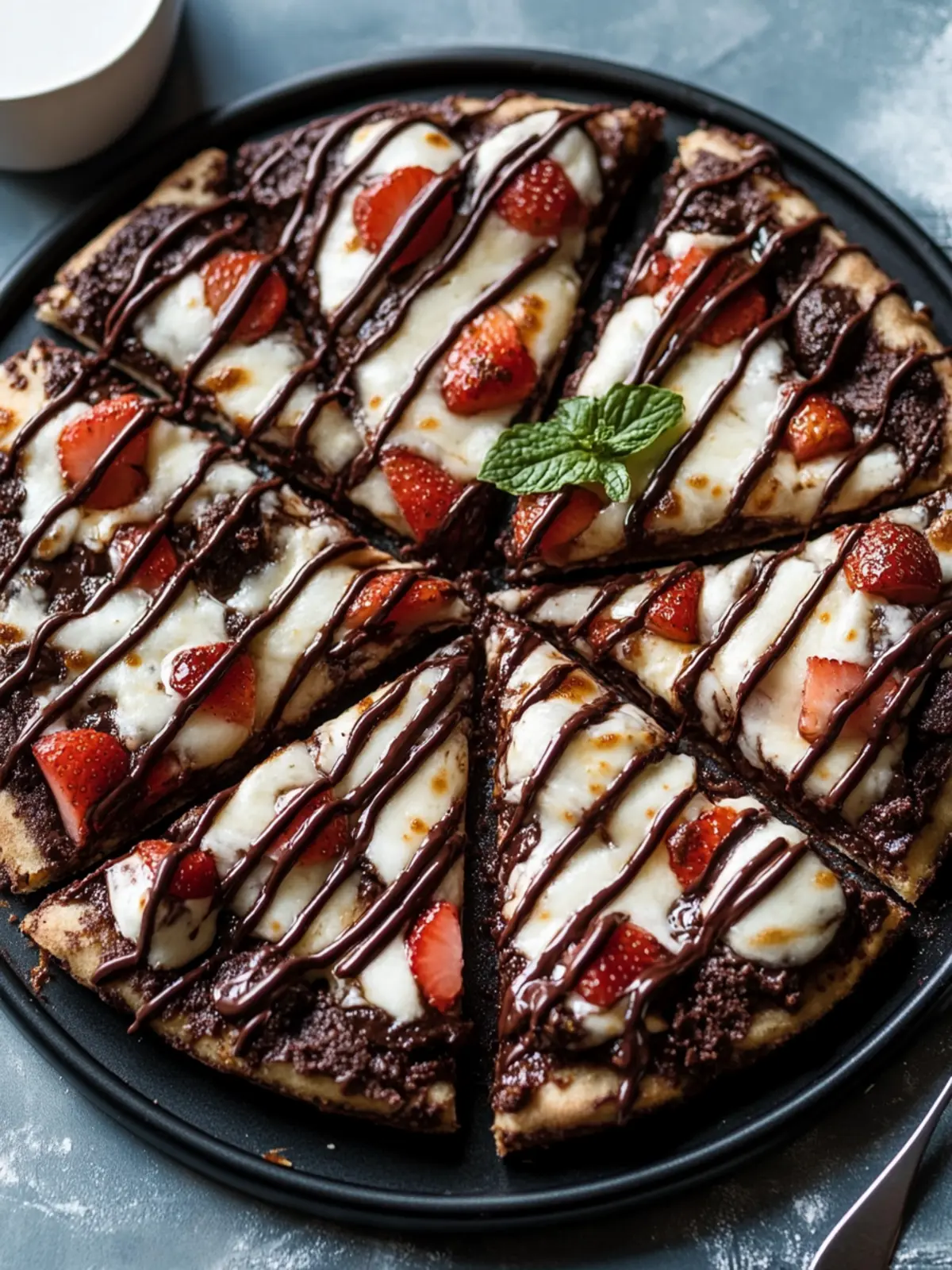 Decadent Brownie Pizza with Creamy Frosting & Strawberries 2 Brownie Pizza
