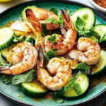 Chargrilled Prawns with Cucumber and Mint Salad Delight 7 Chargrilled prawns with cucumber and mint salad