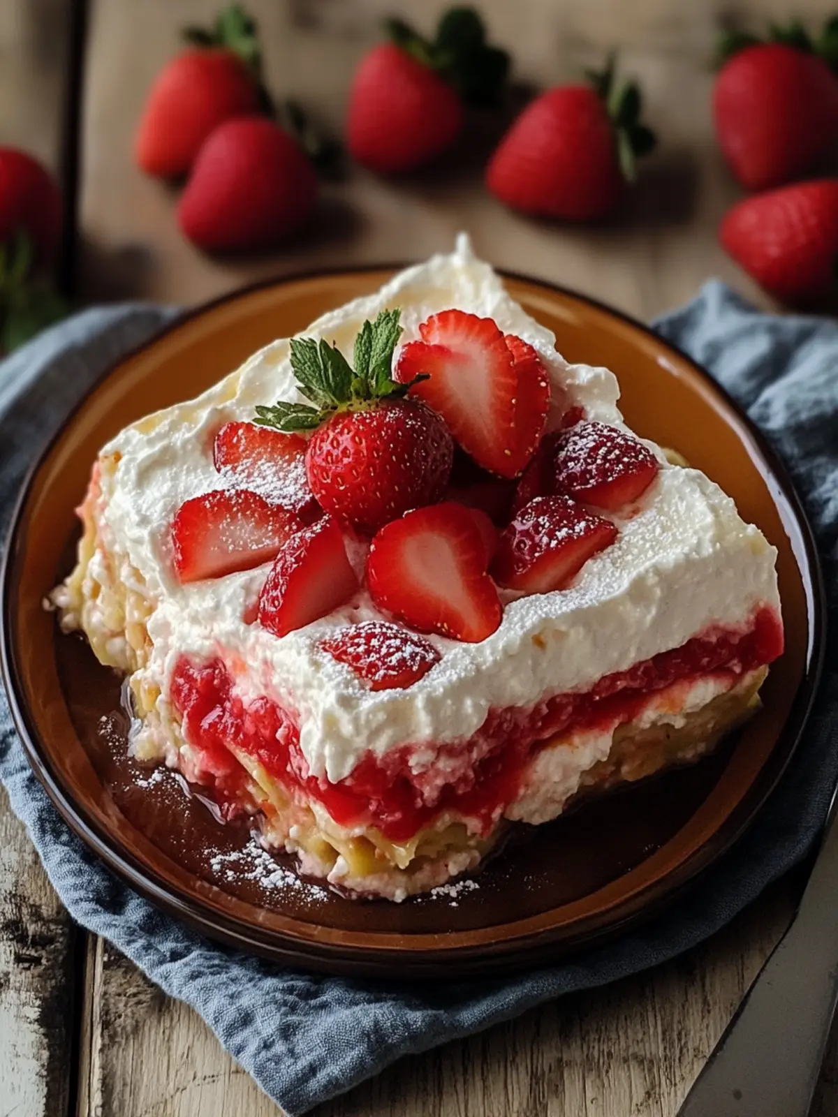 Strawberry Lasagna: Refreshing No-Bake Dessert Delight 2 Strawberry Lasagna