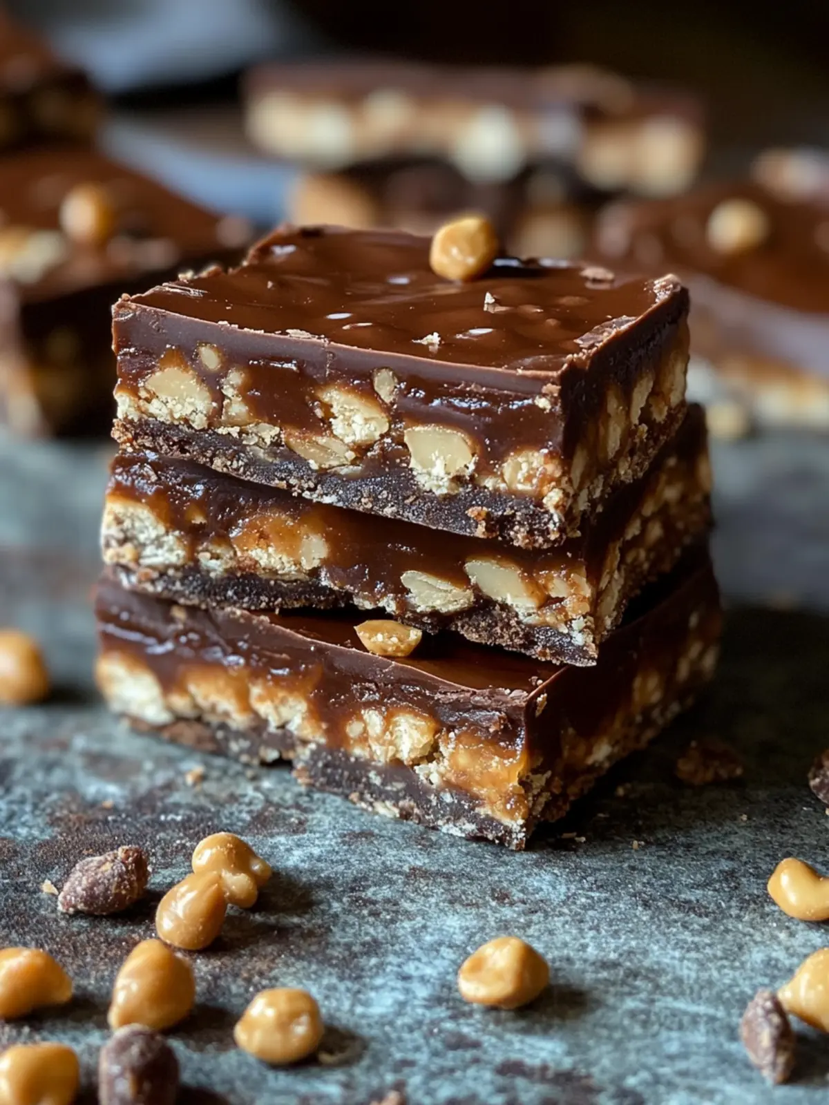Decadent No Bake Crispy Snickers Bars You Can’t Resist 3 No Bake Crispy Snickers Bars