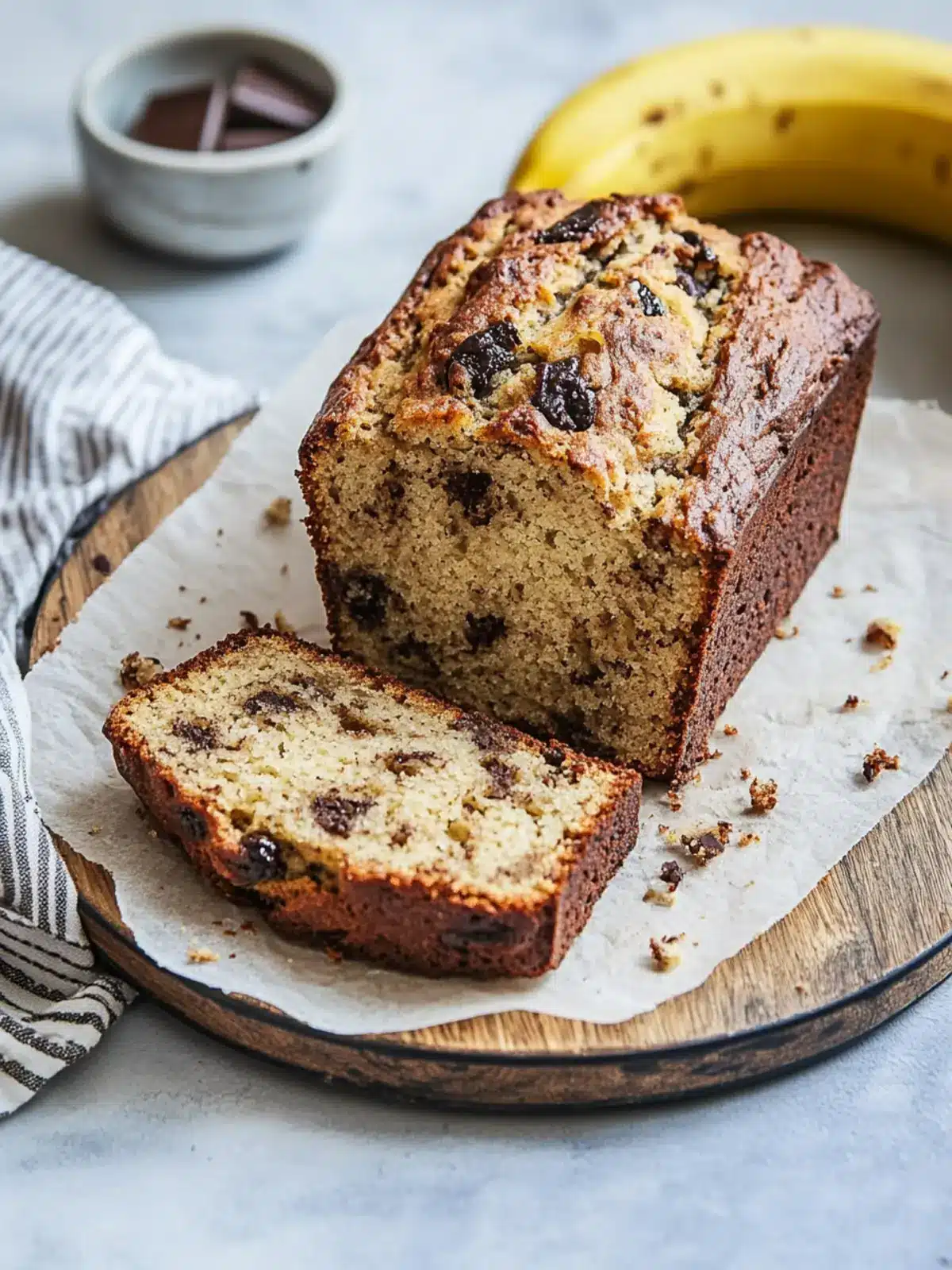 Melt-in-Your-Mouth Banana Bread with Chocolate Bliss 4 Banana bread with chocolate