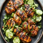Grilled Curry Chicken with Smashed Cucumber Salad Bliss 2 Grilled Curry Chicken with Smashed Cucumber Salad