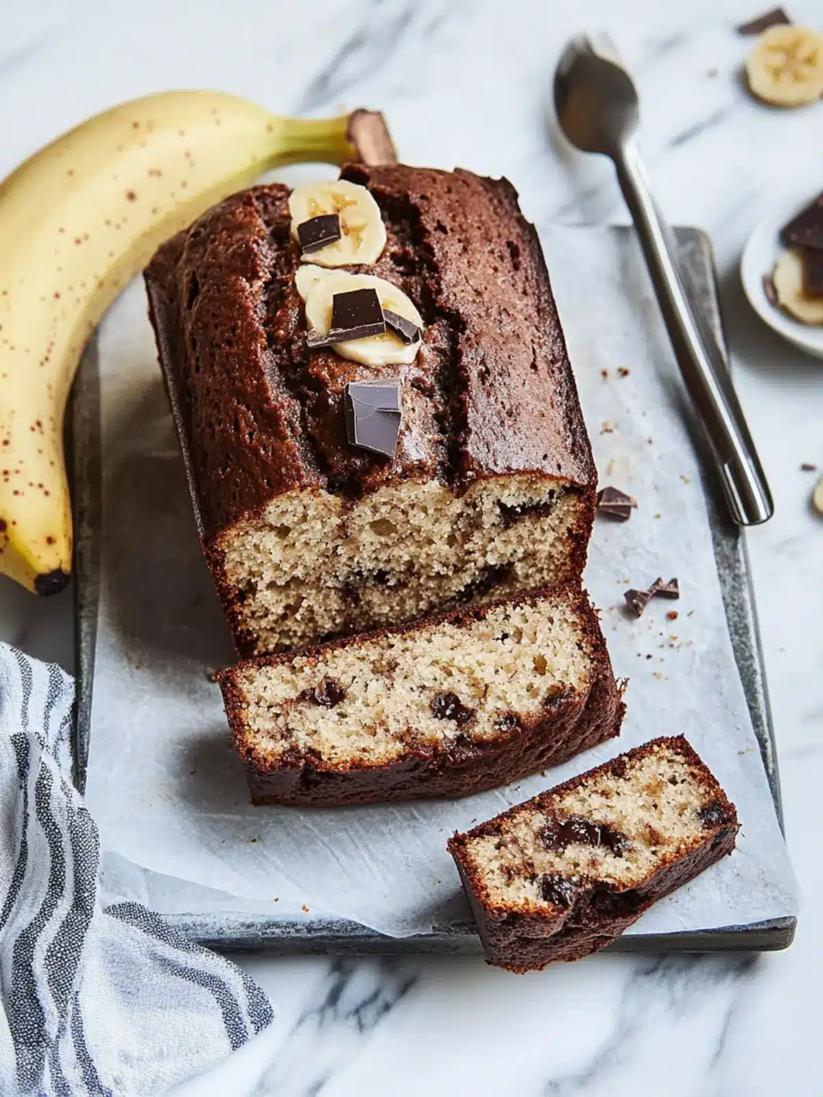 Melt-in-Your-Mouth Banana Bread with Chocolate Bliss 2 Banana bread with chocolate