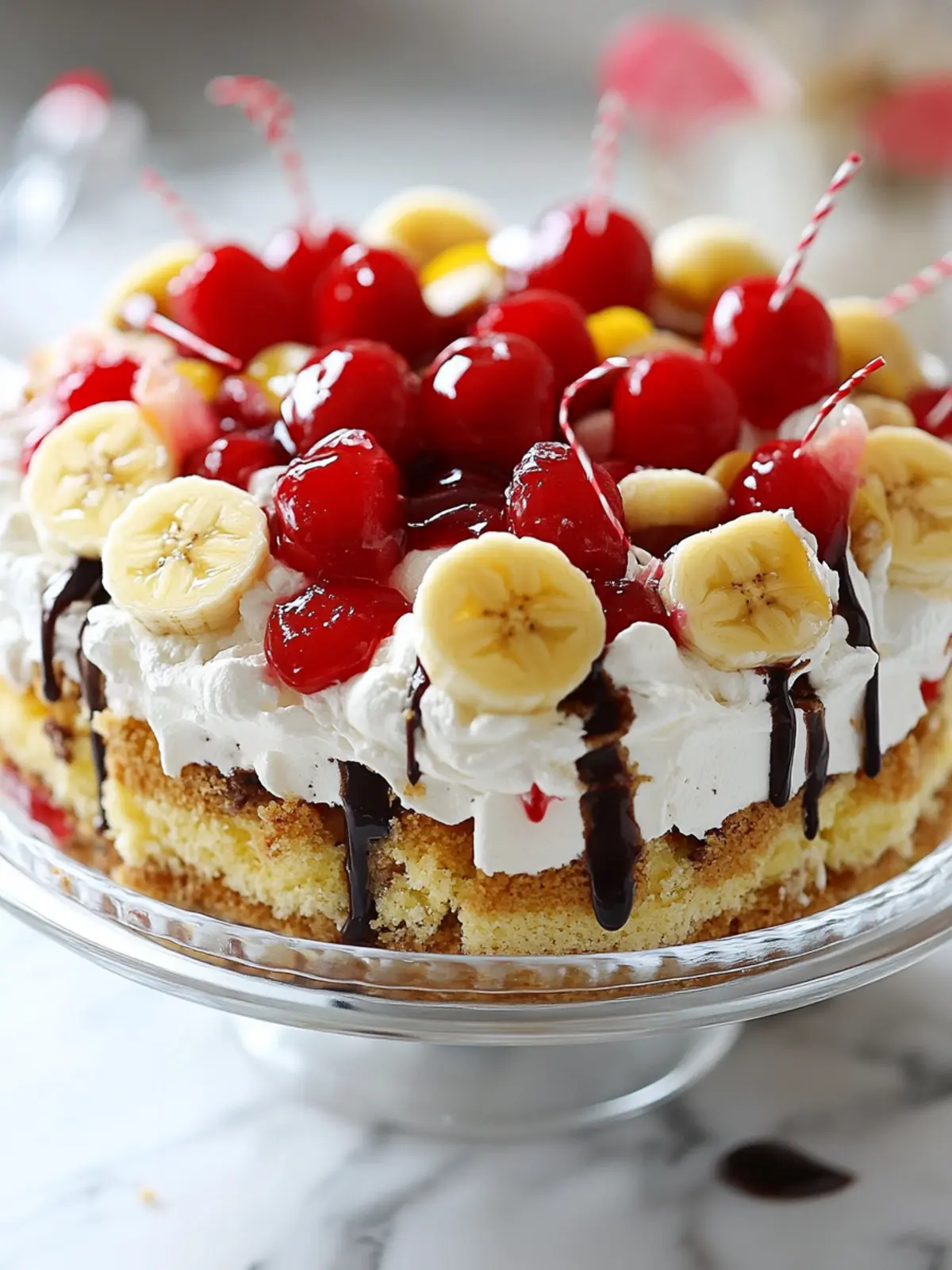 No Bake Banana Split Cake: Your Summer Party Showstopper 3 No Bake Banana Split Cake