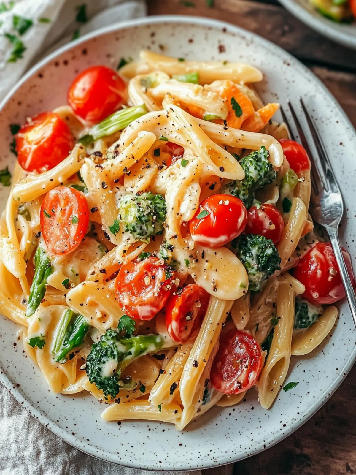 Vegan Pasta Primavera with Creamy Garlic Cashew Sauce Delights 4 Vegan Pasta Primavera with Creamy Garlic Cashew Sauce