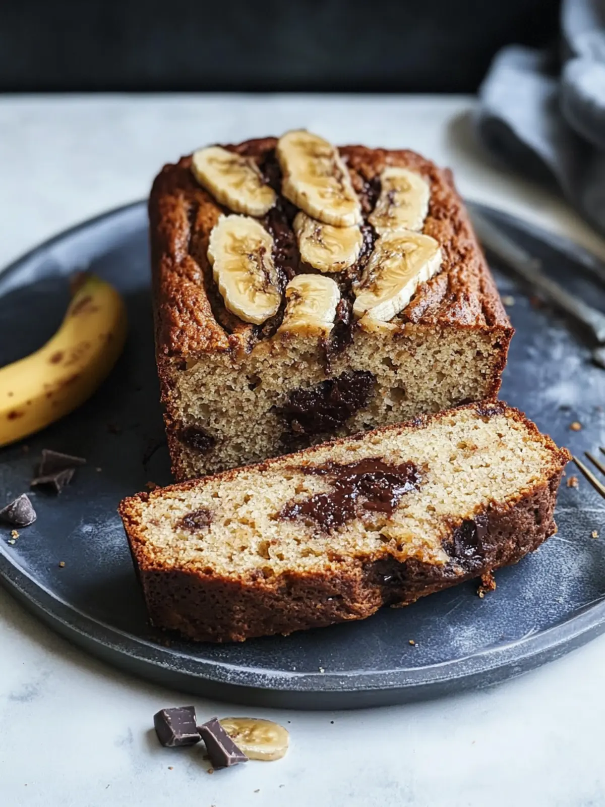 Melt-in-Your-Mouth Banana Bread with Chocolate Bliss 3 Banana bread with chocolate