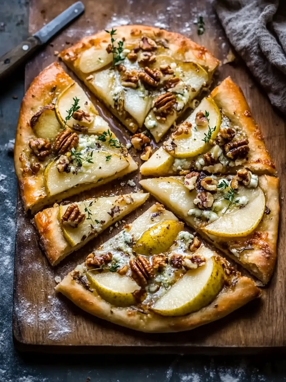 Delicious Italian Flatbread with Pear, Walnut, and Gorgonzola Recipe 5 Italian flatbread with pear, walnut and gorgonzola