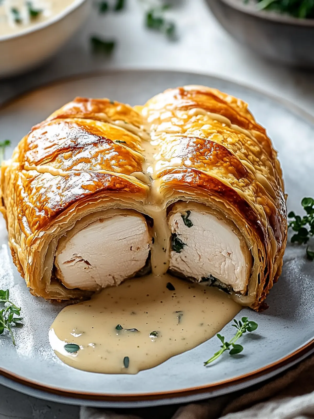 Savory Chicken Wellington with Creamy Dijon Sauce Delight 4 Savory Chicken Wellington with Creamy Dijon Sauce