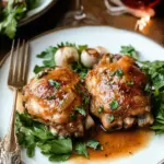 Savor Juicy Chicken Thighs with Shallots in Red Wine Vinegar 42 Chicken Thighs with Shallots in Red Wine Vinegar
