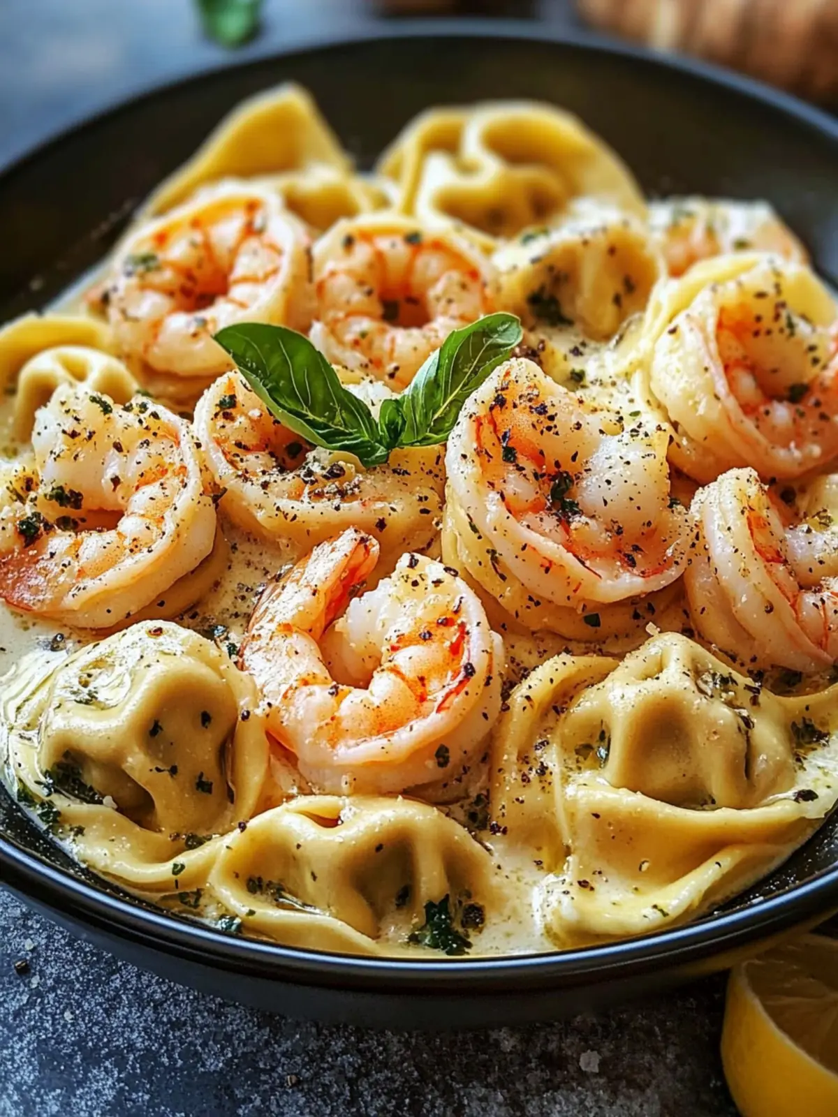 Creamy Shrimp Tortellini with Garlic Sauce for Busy Nights 5 Shrimp Tortellini with Garlic Sauce