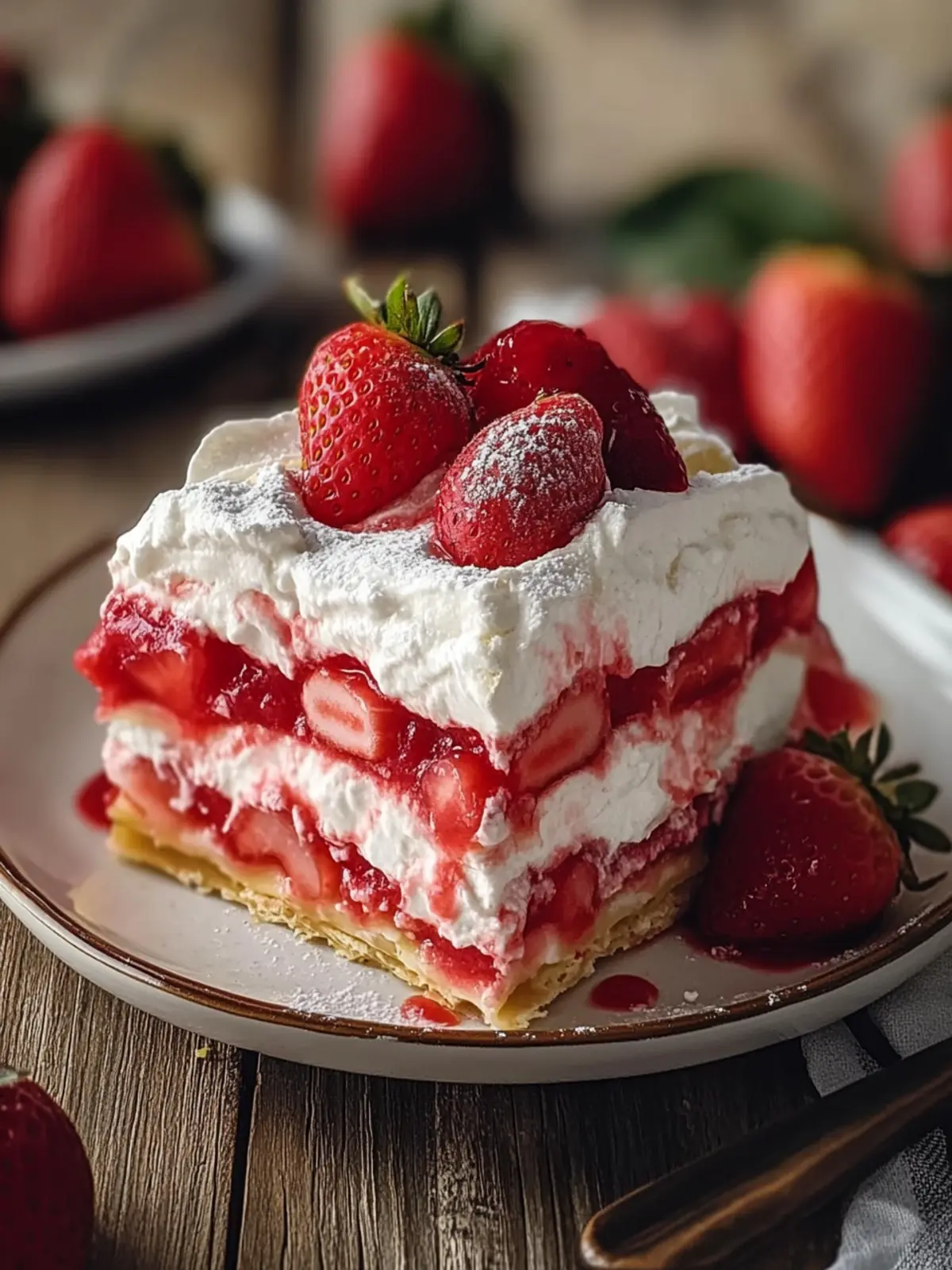 Strawberry Lasagna: Refreshing No-Bake Dessert Delight 4 Strawberry Lasagna