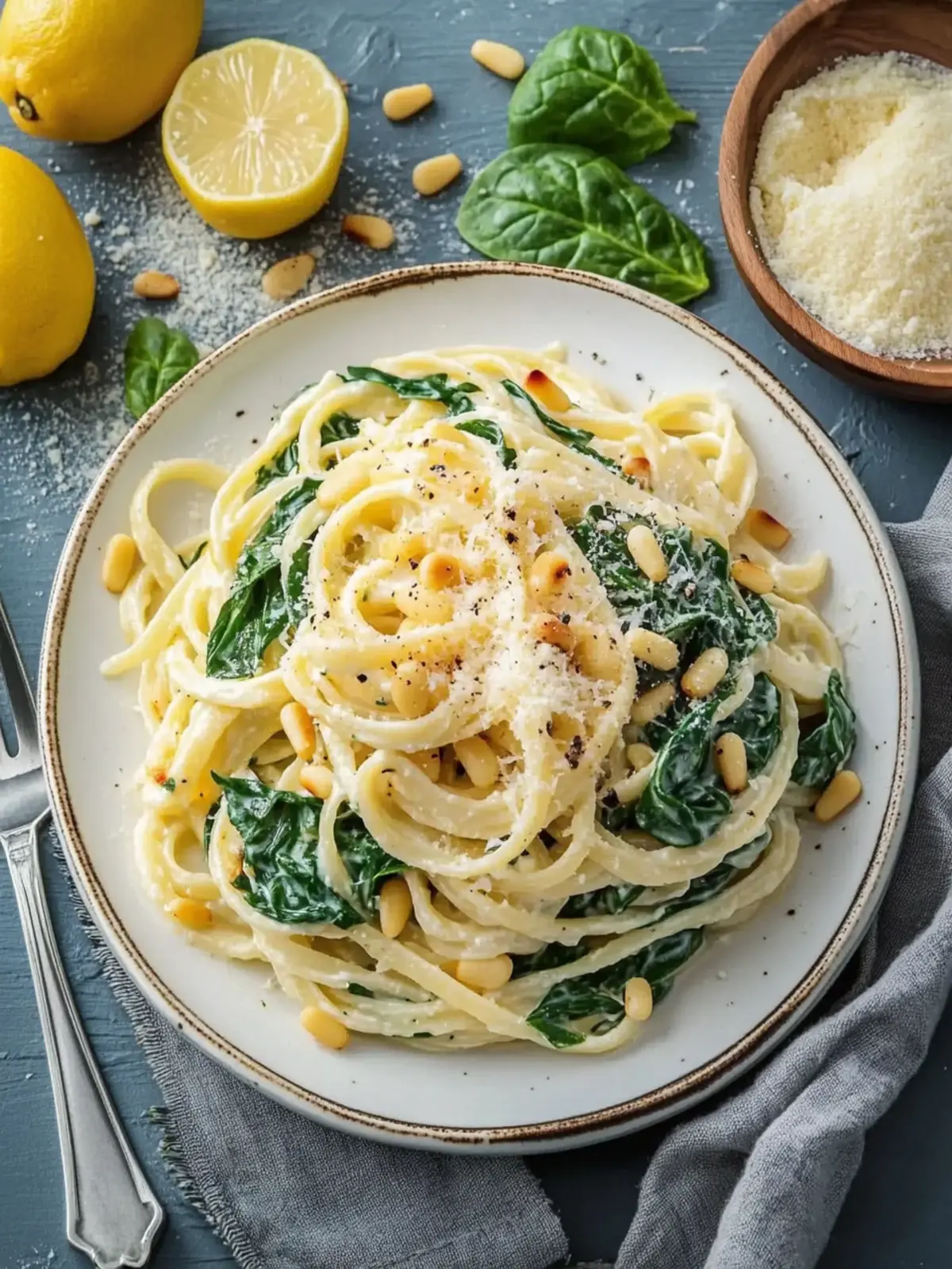 Lemon Ricotta Pasta with Spinach and Pine Nuts in 30 Minutes 2 Lemon Ricotta Pasta with Spinach and Toasted Pine Nuts