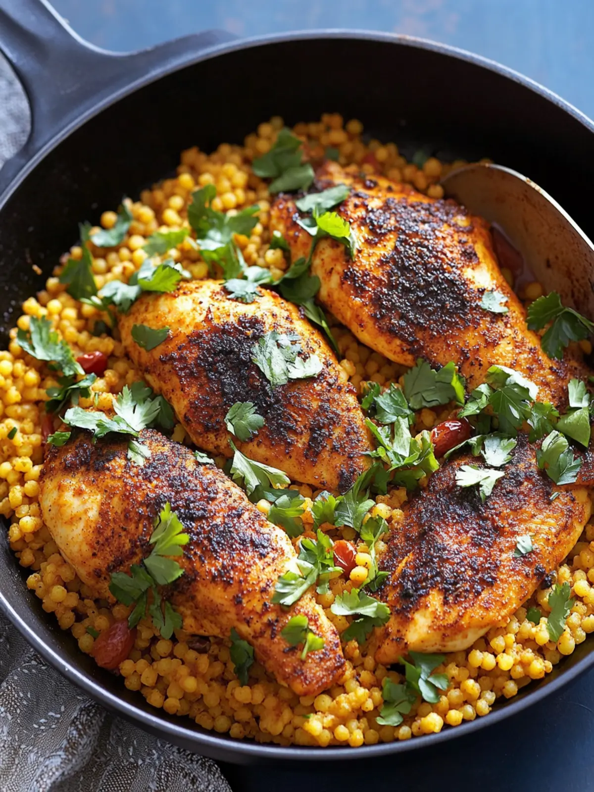 Moroccan-Spiced Skillet Chicken and Couscous for Cozy Nights 2 Moroccan-Spiced Skillet Chicken and Couscous