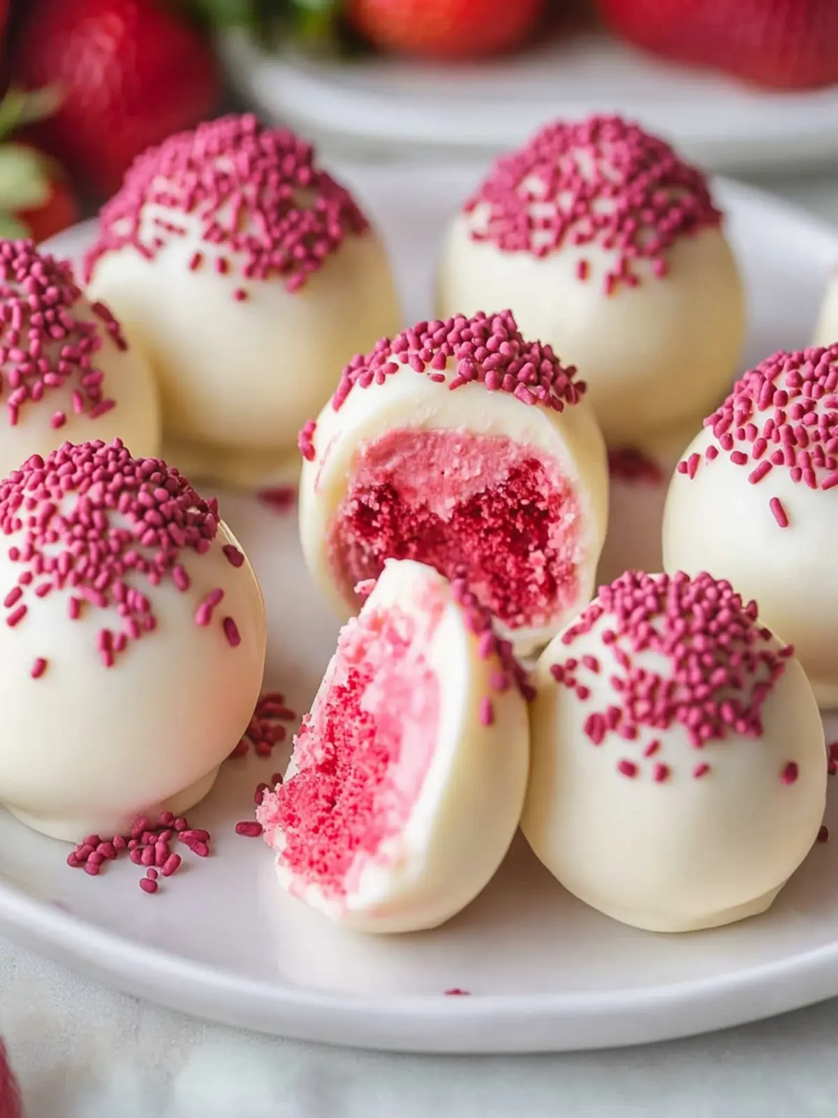 Strawberry Velvet Cheesecake Truffle Bites for Easy Celebrations 5 Strawberry Velvet Cheesecake Truffle Bites