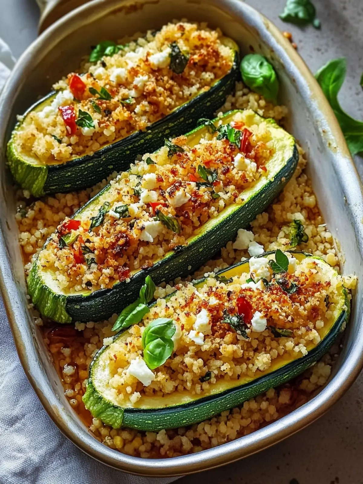 Stuffed Zucchini with Couscous and Feta for Easy Weeknight Dinners 5 Stuffed zucchini, couscous, and feta