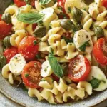 Flavor-Packed Pasta Salad with Bocconcini, Capers, and Tomatoes 3 Pasta salad with bocconcini, capers and tomatoes