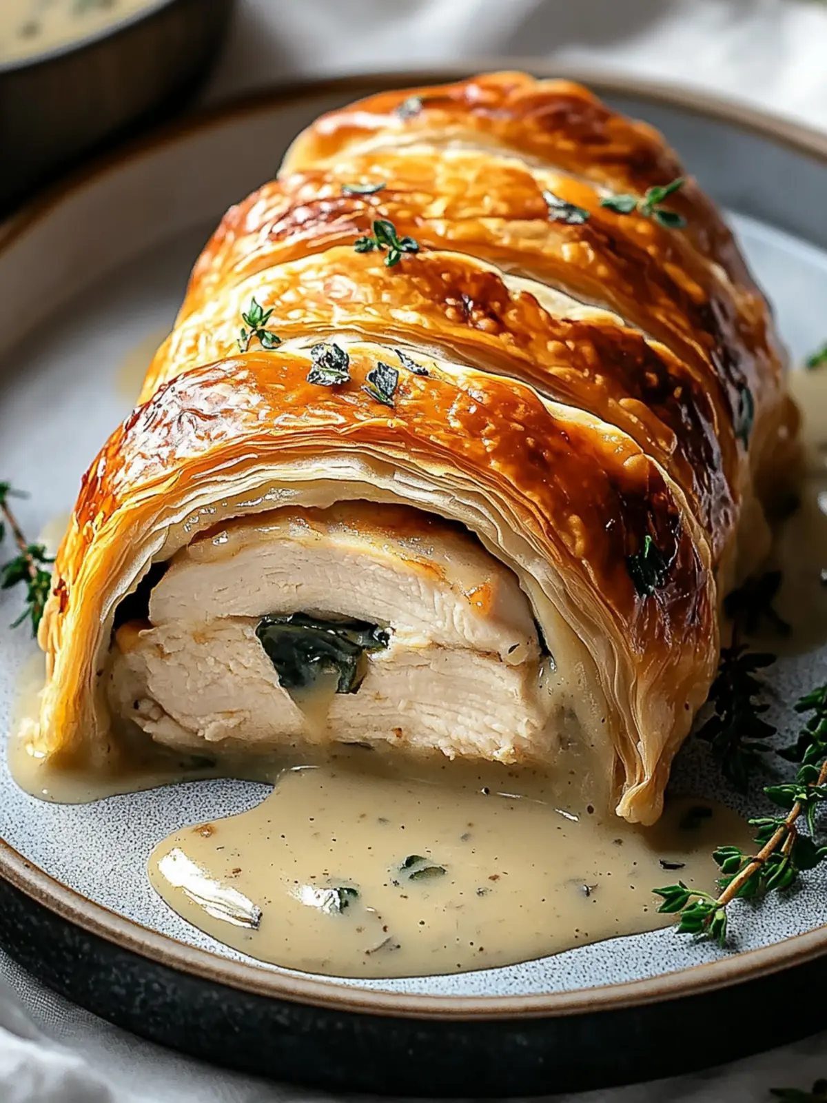 Savory Chicken Wellington with Creamy Dijon Sauce Delight 2 Savory Chicken Wellington with Creamy Dijon Sauce
